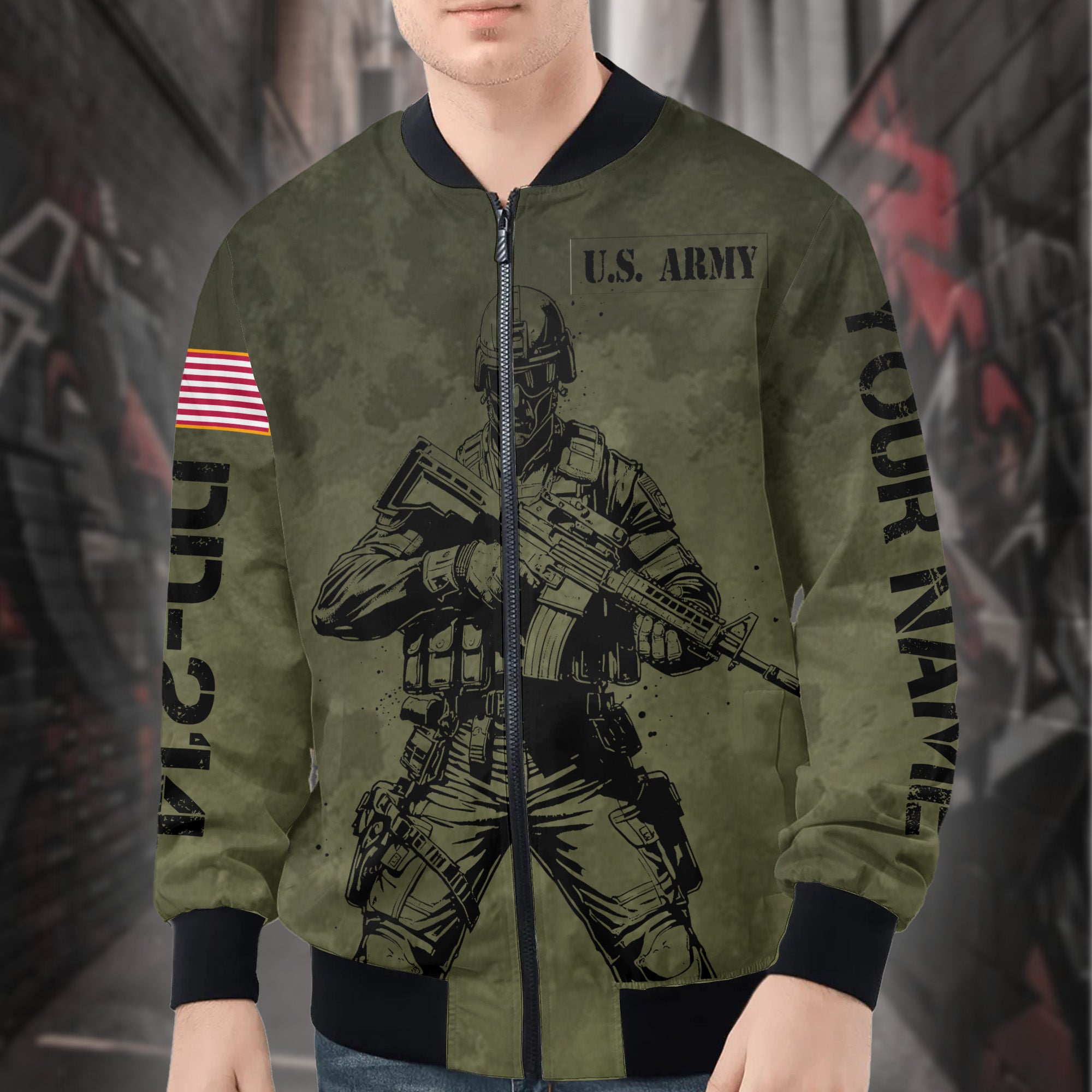 I Ain’t Perfect But I’ve Got a DD-214 That’s Close Enough Proud Veteran All-over Print Personalized Bomber Jacket