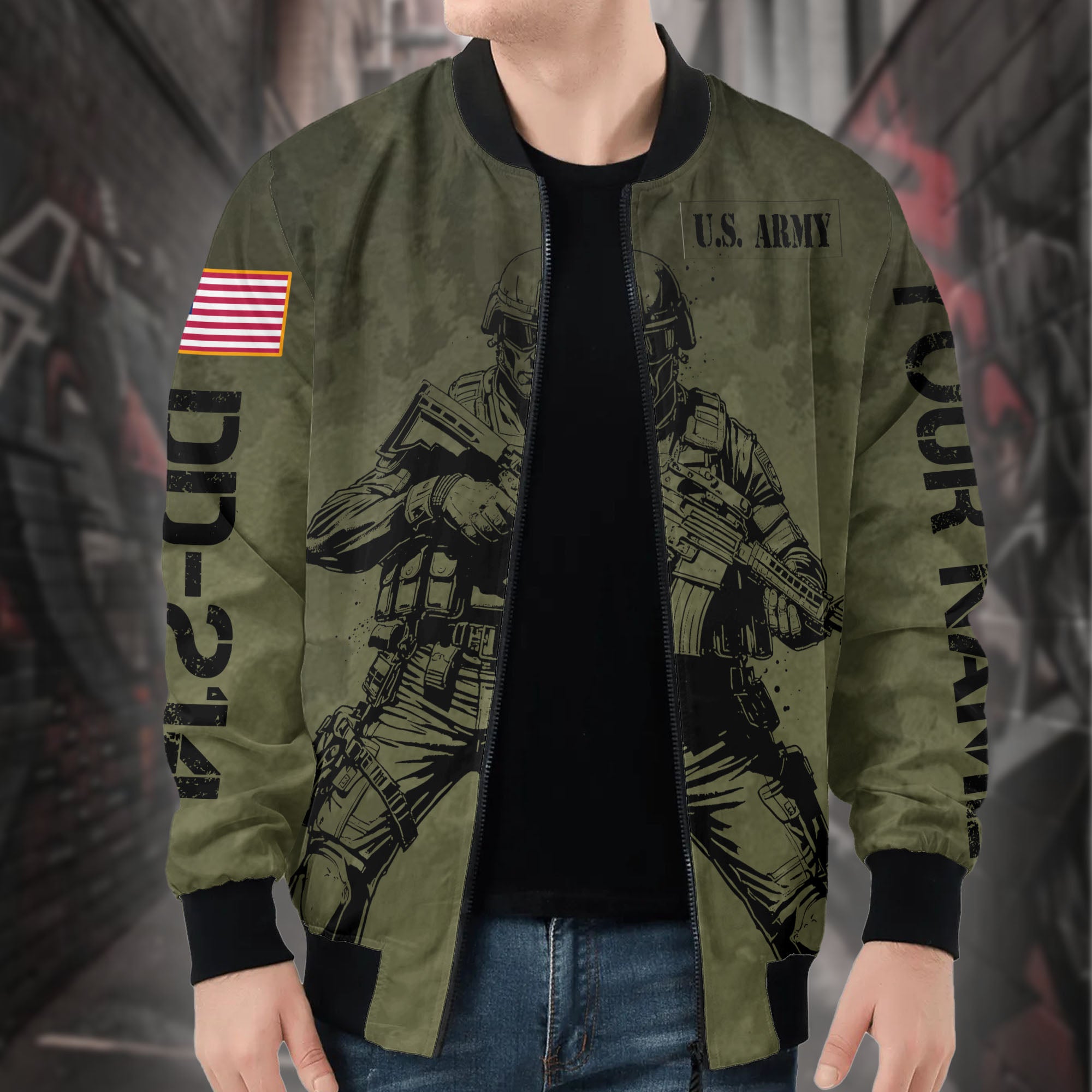 I Ain’t Perfect But I’ve Got a DD-214 That’s Close Enough Proud Veteran All-over Print Personalized Bomber Jacket