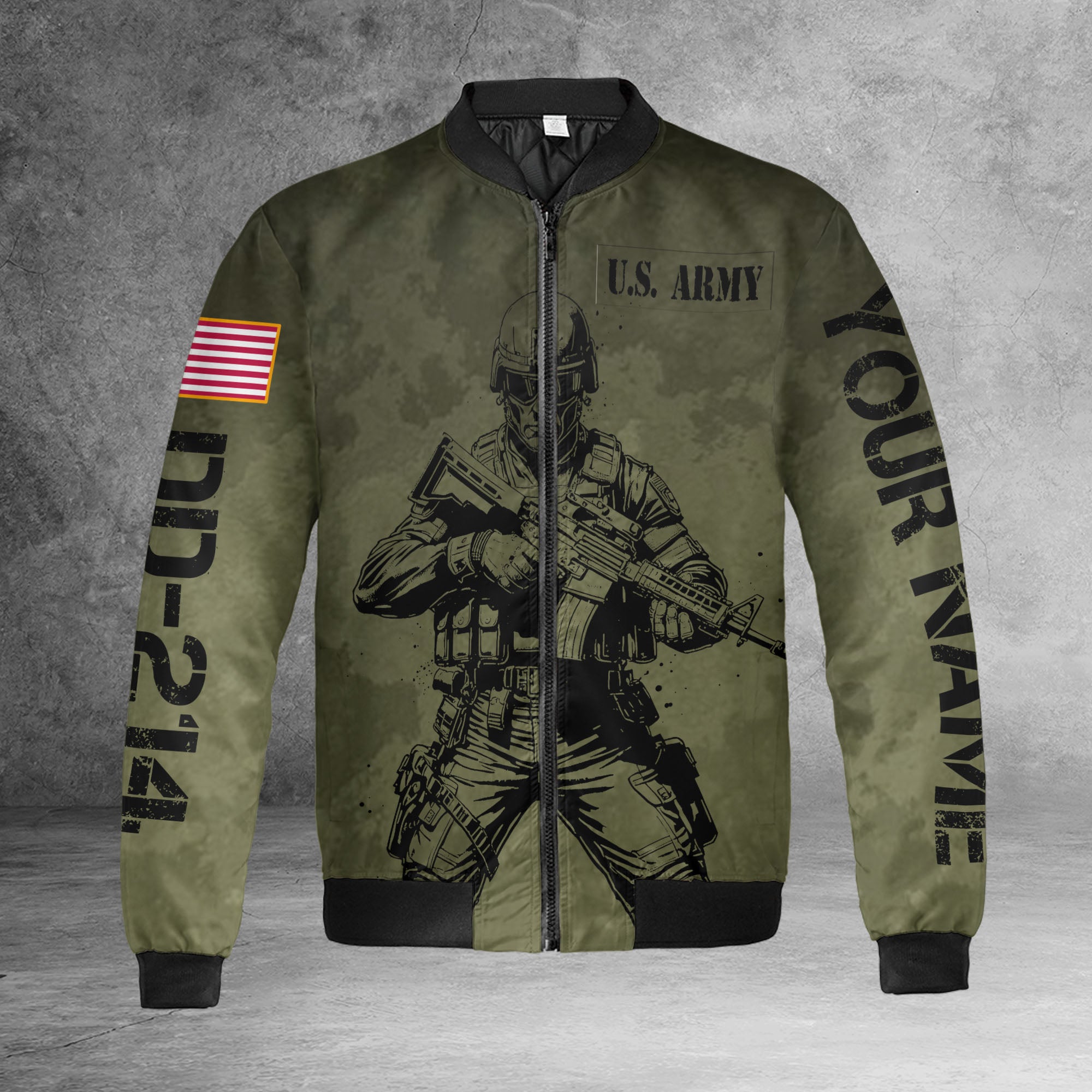 I Ain’t Perfect But I’ve Got a DD-214 That’s Close Enough Proud Veteran All-over Print Personalized Bomber Jacket