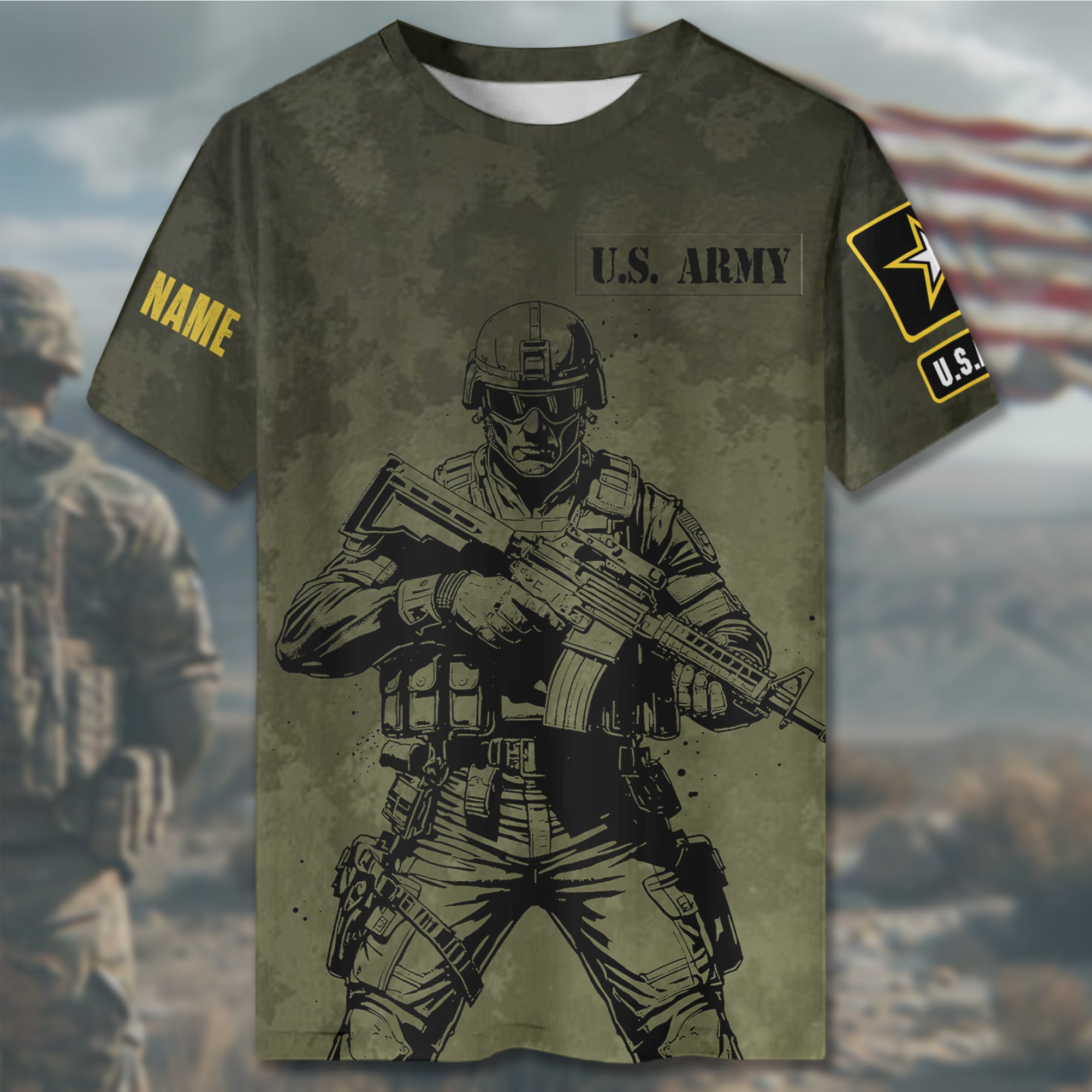 U.S. Army I Ain’t Perfect But I’ve Got a DD-214 That’s Close Enough Veteran Pride All-over Print Personalized T-Shirt