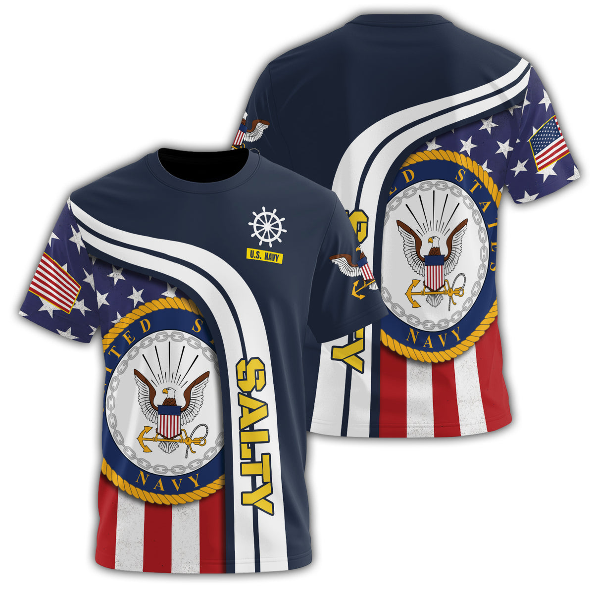 U.S. Navy Veteran Salty All-over Print T-Shirt Main image