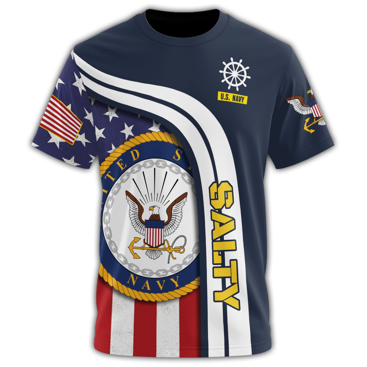 U.S. Navy Veteran Salty All-over Print T-Shirt Secondary image