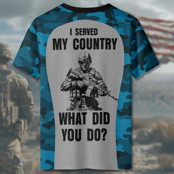 U.S. Navy I Served My Country What Did You Do? All-over Print Personalized T-Shirt
