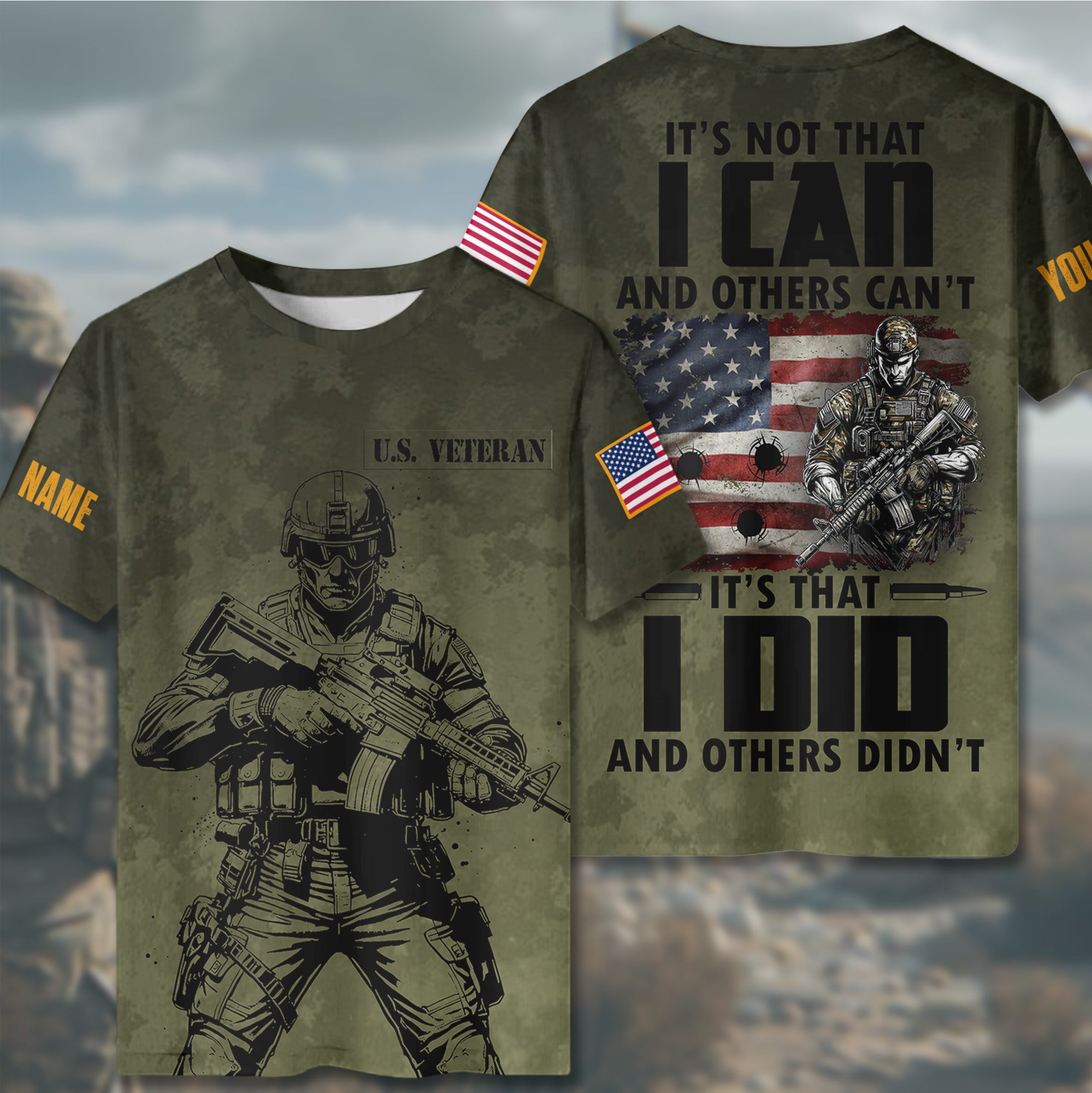 It’s That I Did and Others Didn’t Proud U.S. Veteran US Pride All-over Print T-Shirt