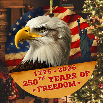 250th Years of Freedom Eagle American Flag Statue of Liberty Veteran Personalized Ornament