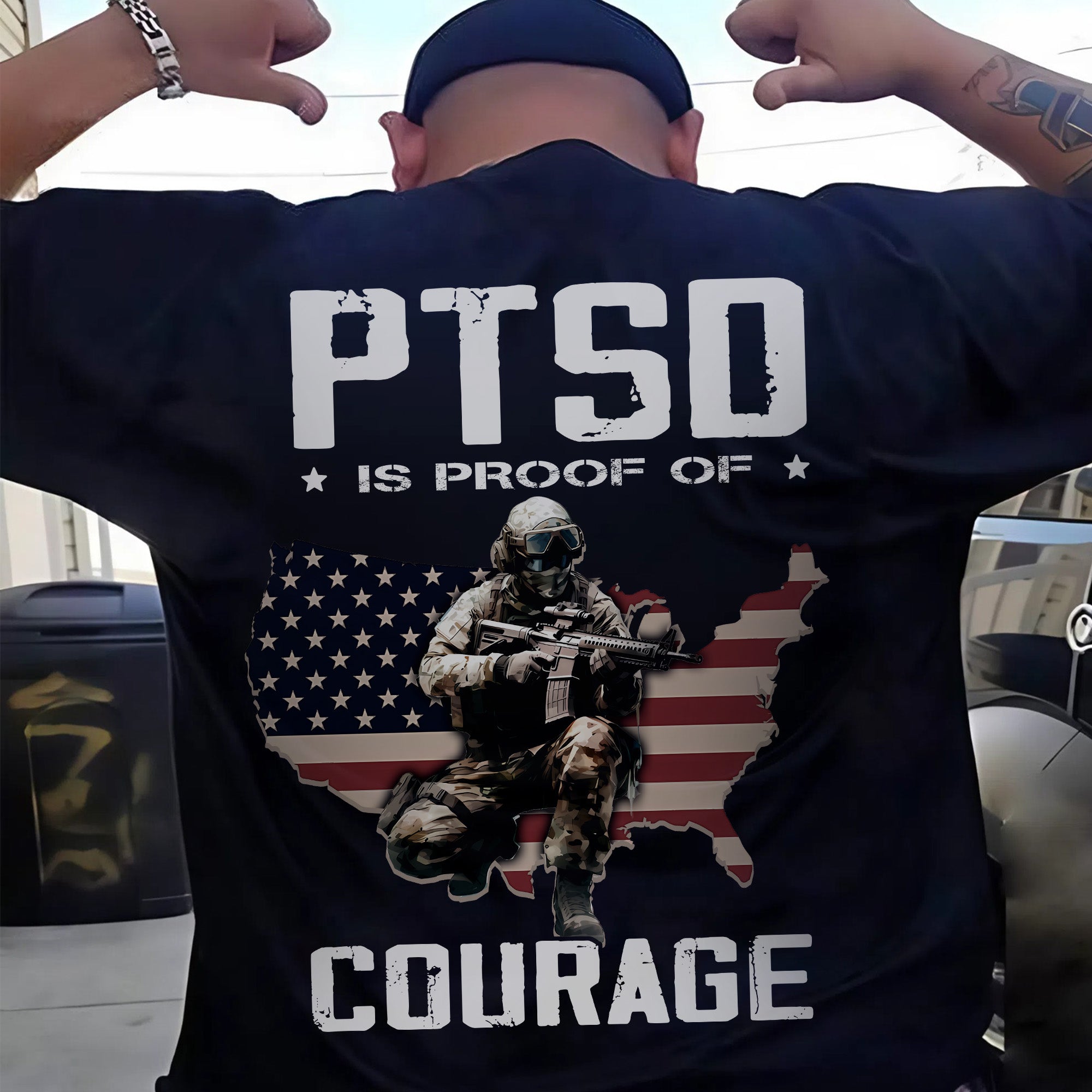 PTSD Is Not a Sign of Weakness It Is Strength Earned by Doing What Others Fear Veteran Military T-Shirt