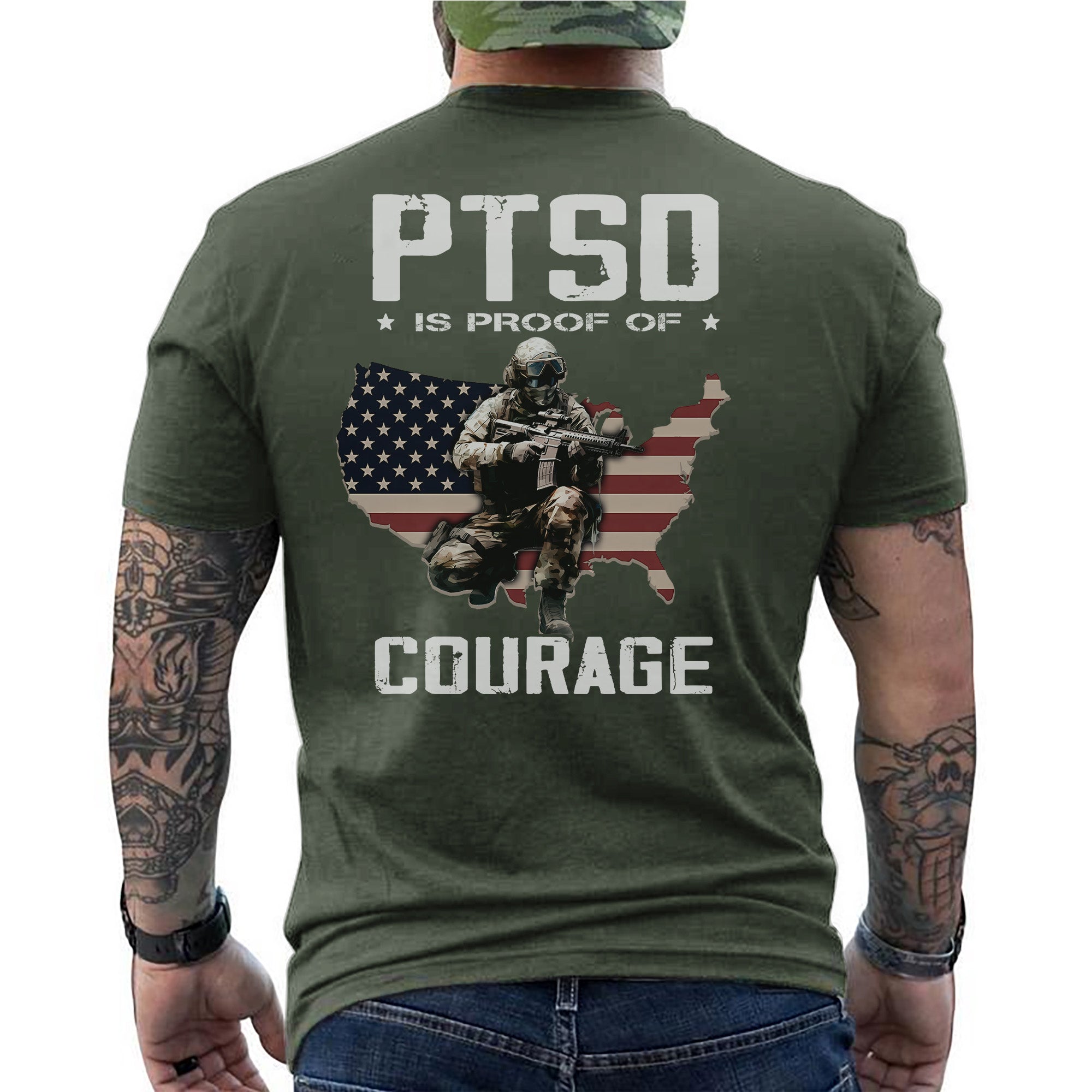 PTSD Is Not a Sign of Weakness It Is Strength Earned by Doing What Others Fear Veteran Military T-Shirt