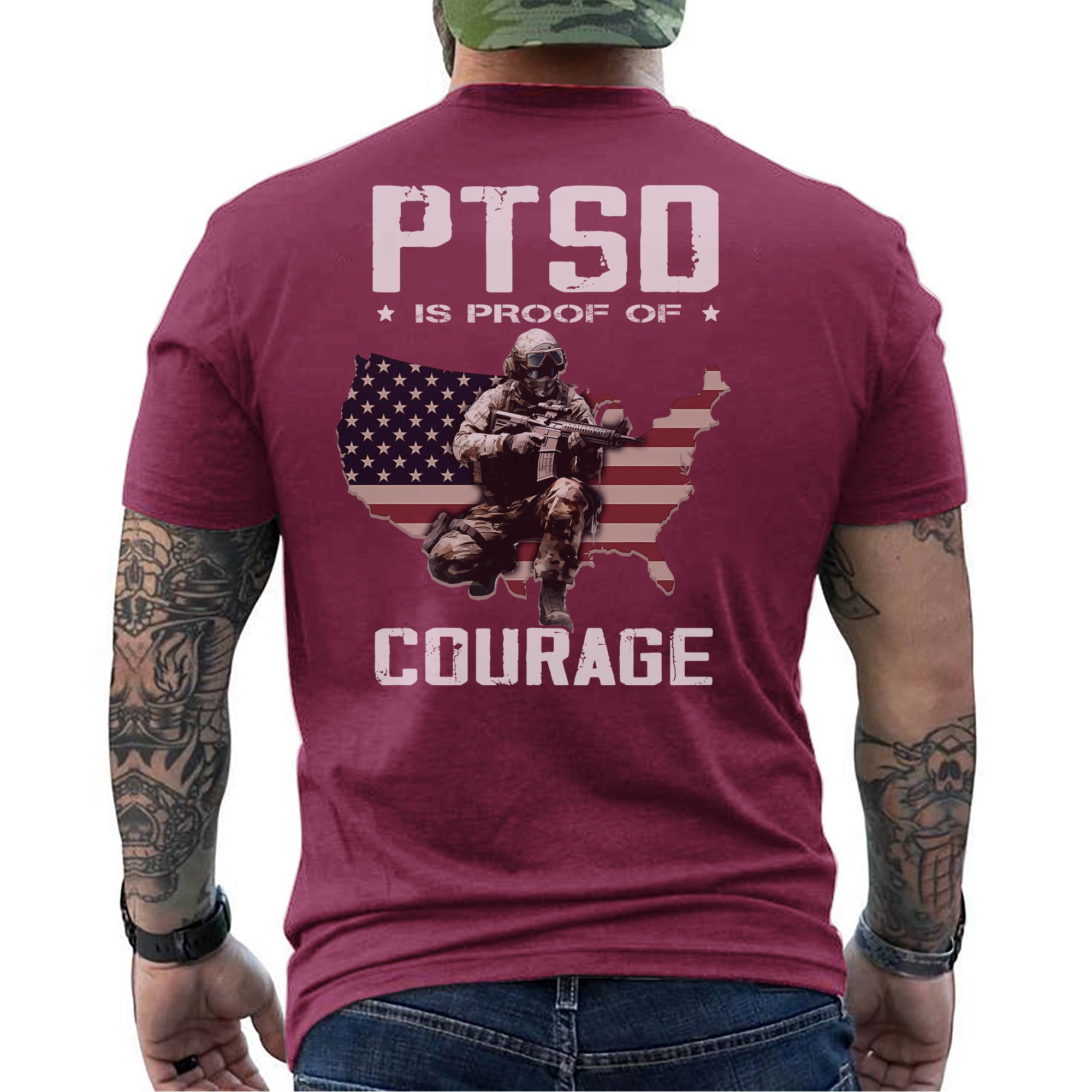 PTSD Is Not a Sign of Weakness It Is Strength Earned by Doing What Others Fear Veteran Military T-Shirt