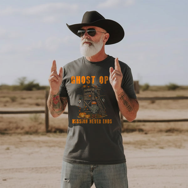 Ghost Ops Mission Never Ends Veteran T-Shirt