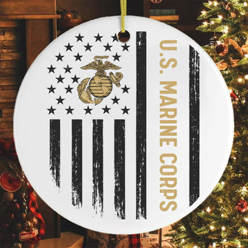 US Veteran All Branches Military Patriotic American Flag Christmas Ornament Personalized Ornament