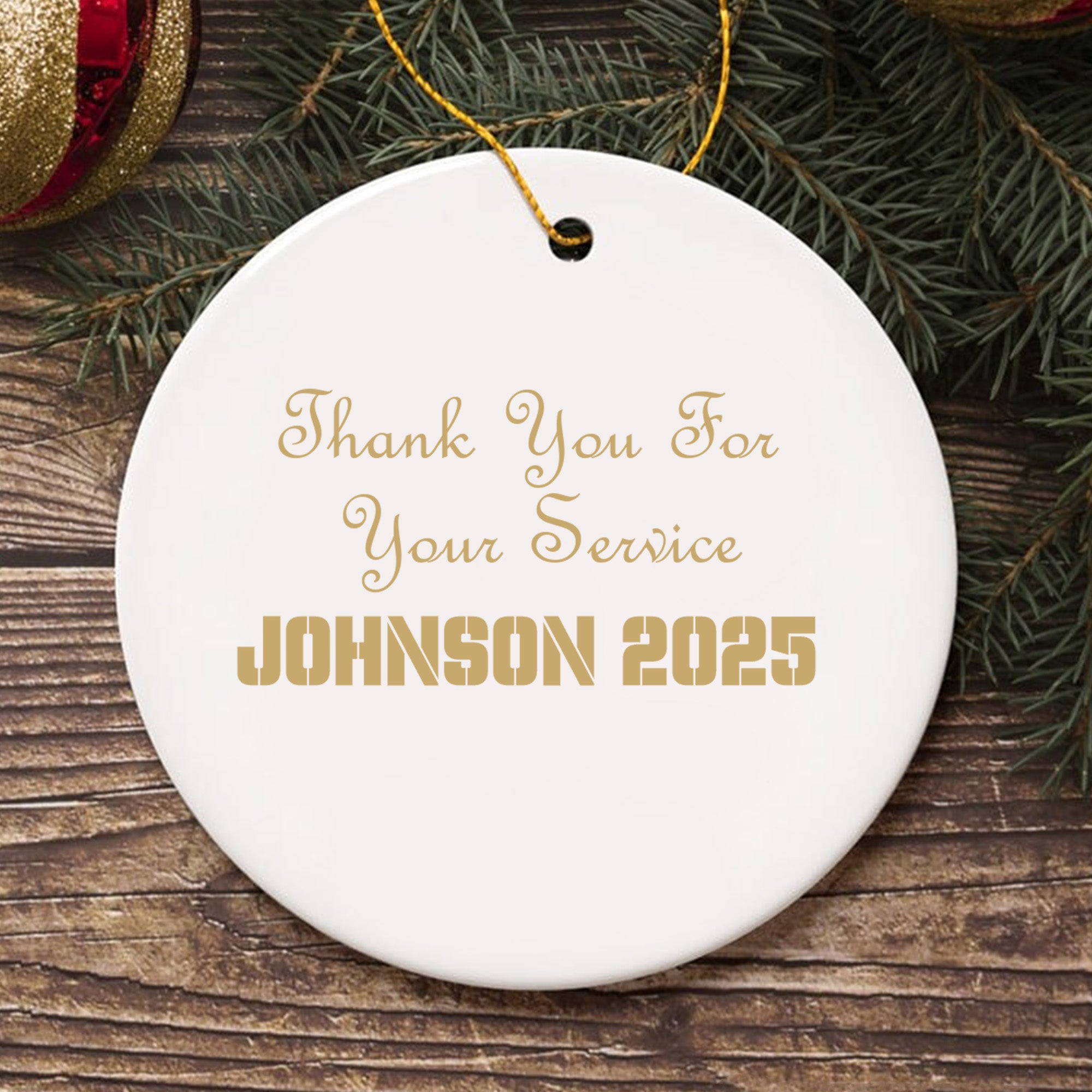 US Veteran All Branches Military Patriotic American Flag Christmas Ornament Personalized Ornament