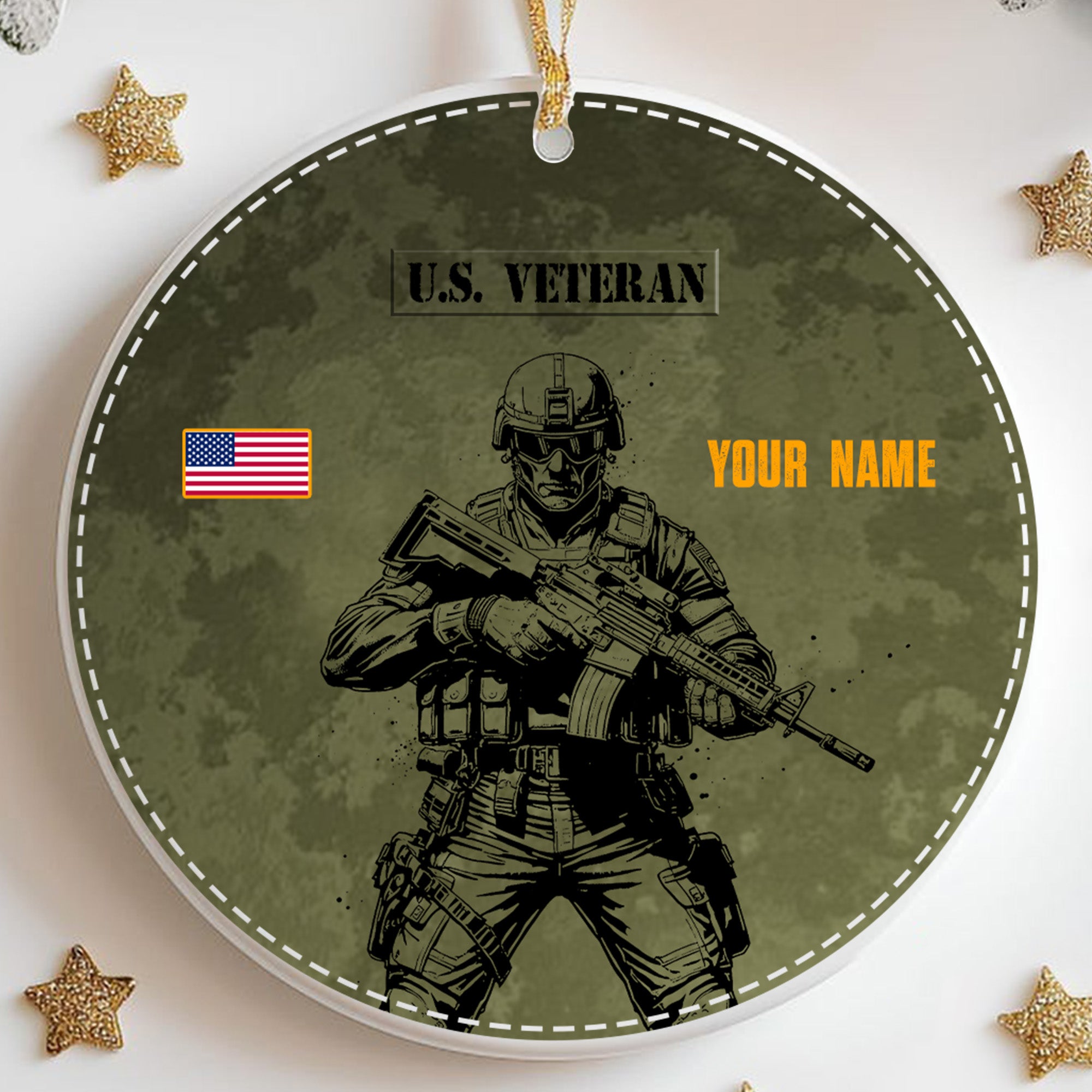 U.S. Veteran Proud DD-214 Personalized Ornament