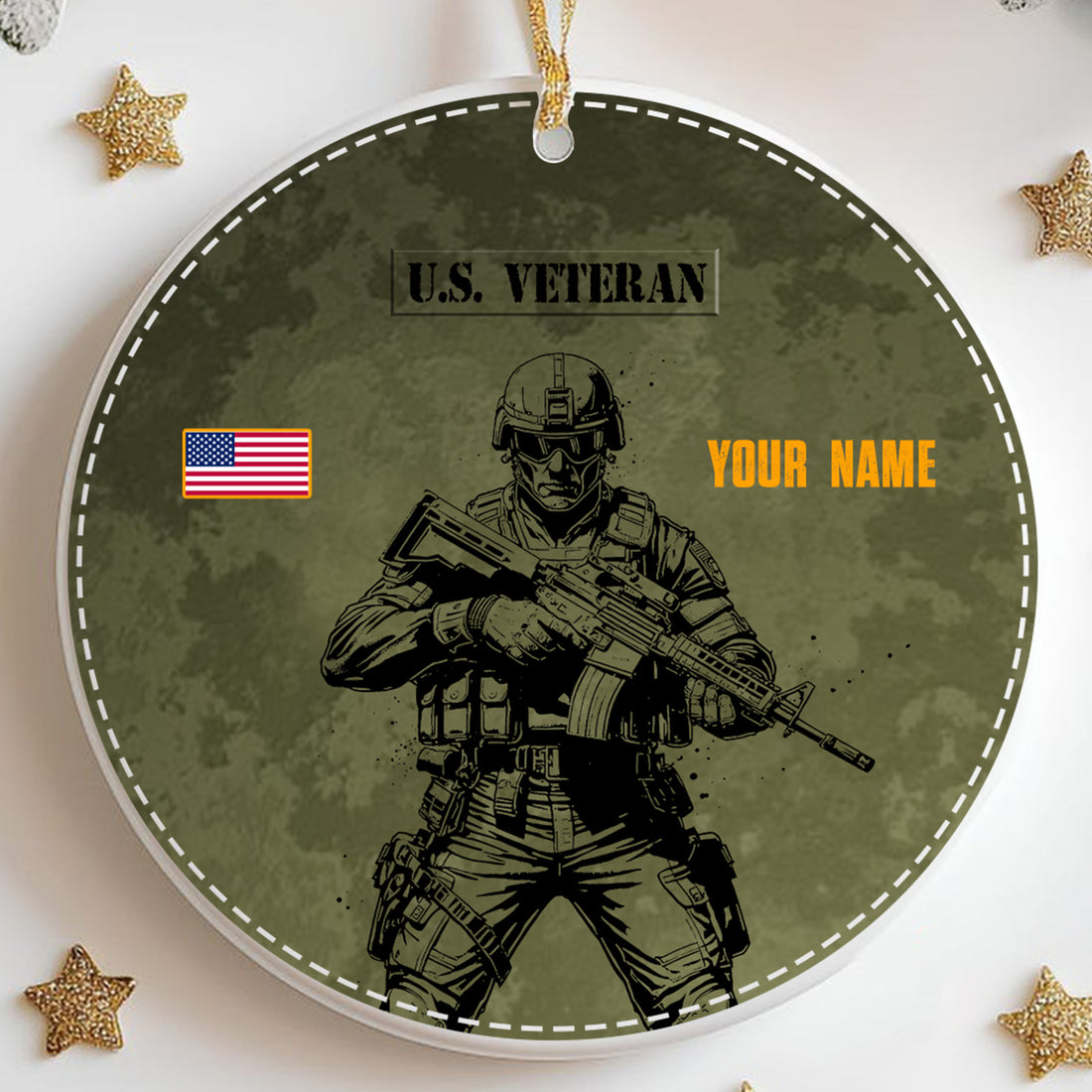 I Ain’t Perfect But I’ve Got DD-214 For An Old Man That’s Enough U.S Veteran Personalized Ornament