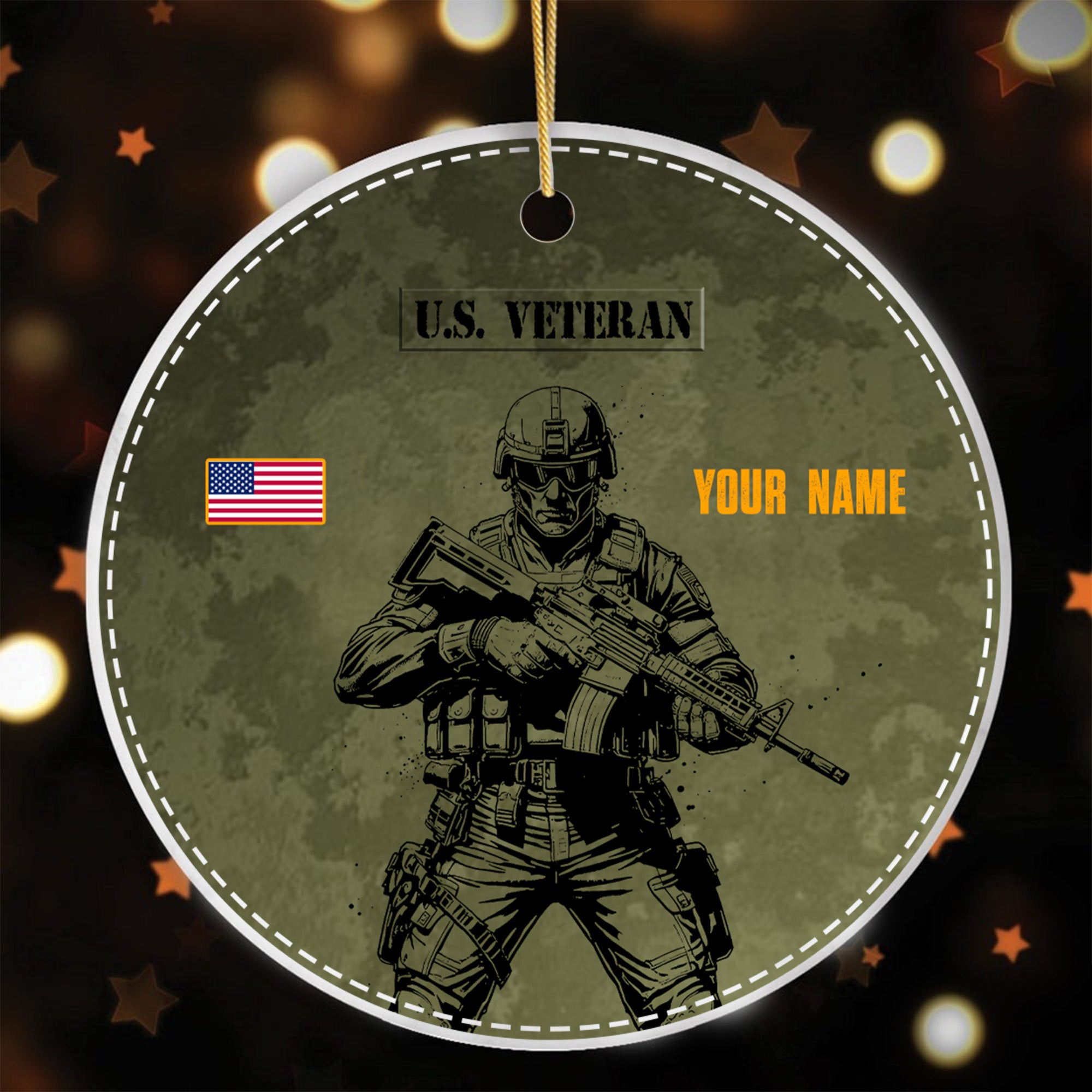 U.S. Veteran Proud DD-214 Personalized Ornament