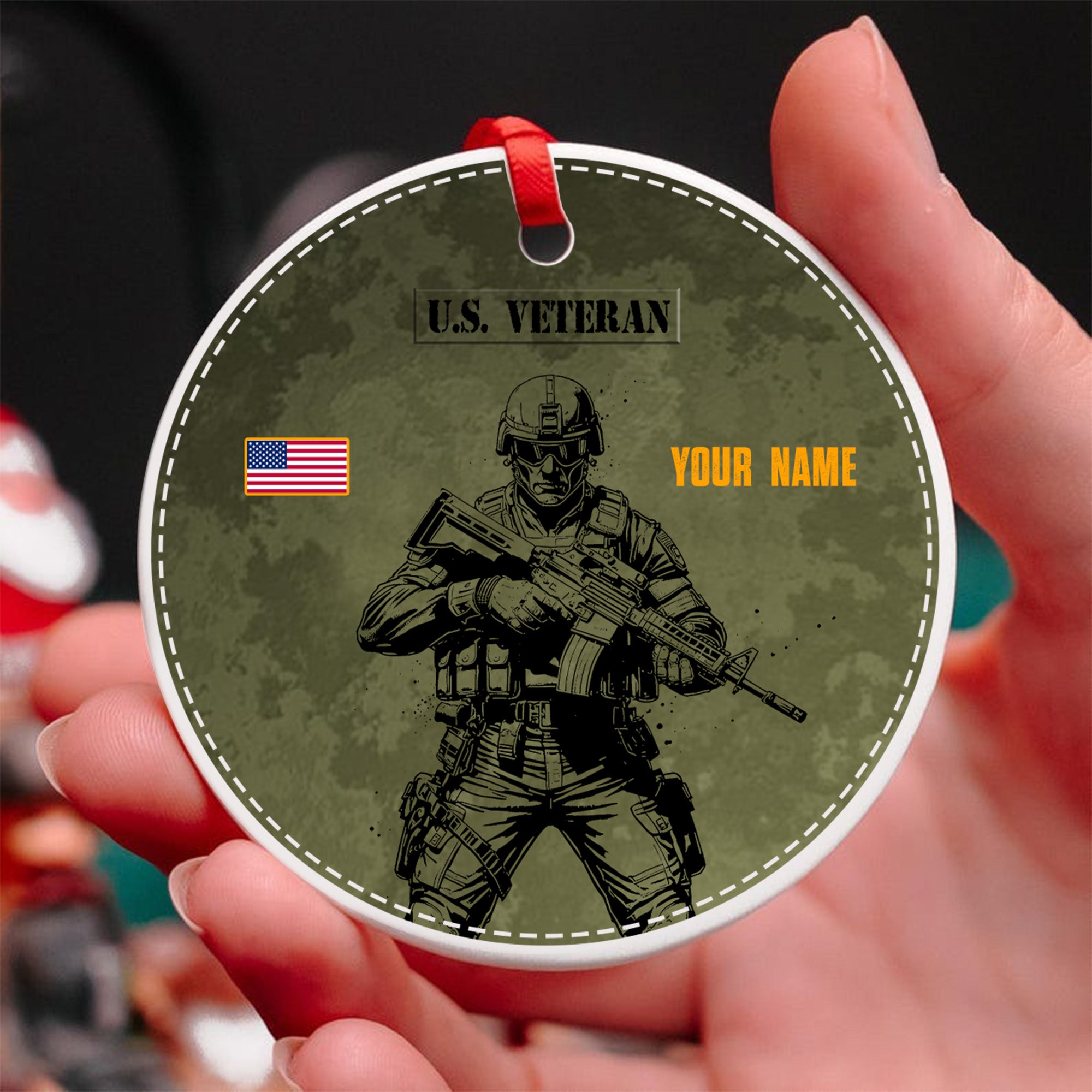 U.S. Veteran Proud DD-214 Personalized Ornament