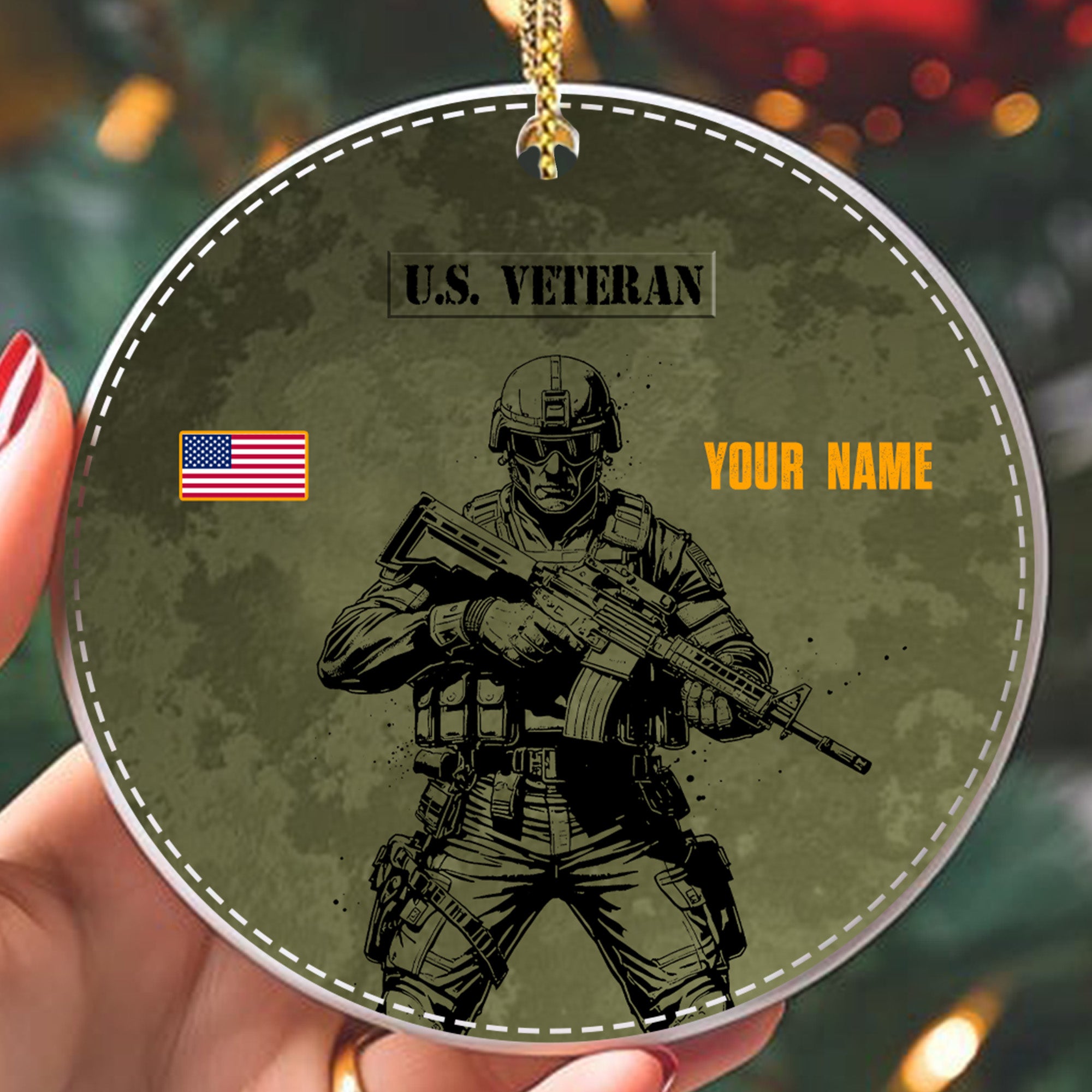 U.S. Veteran Proud DD-214 Personalized Ornament