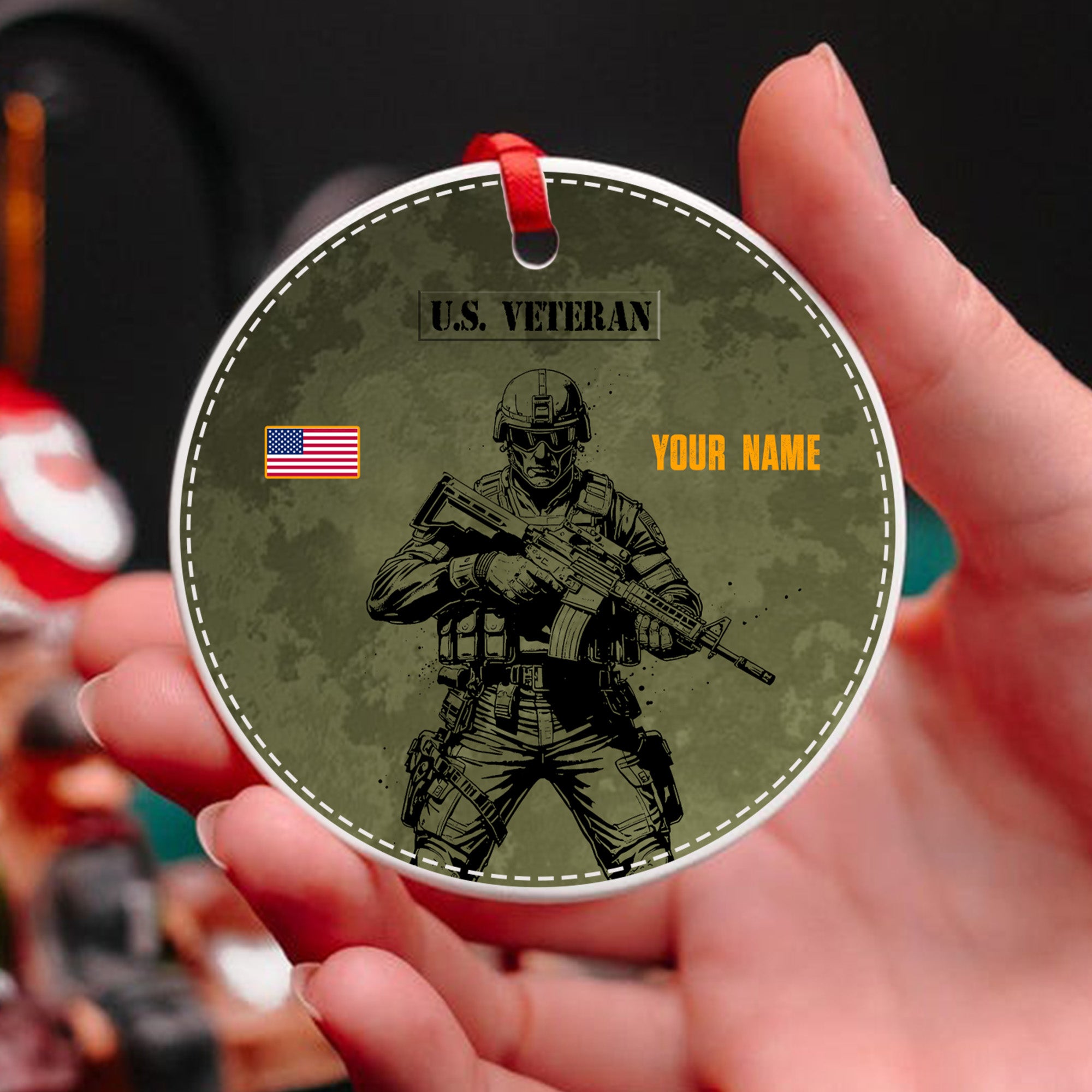 U.S. Veteran Proud DD-214 Personalized Ornament