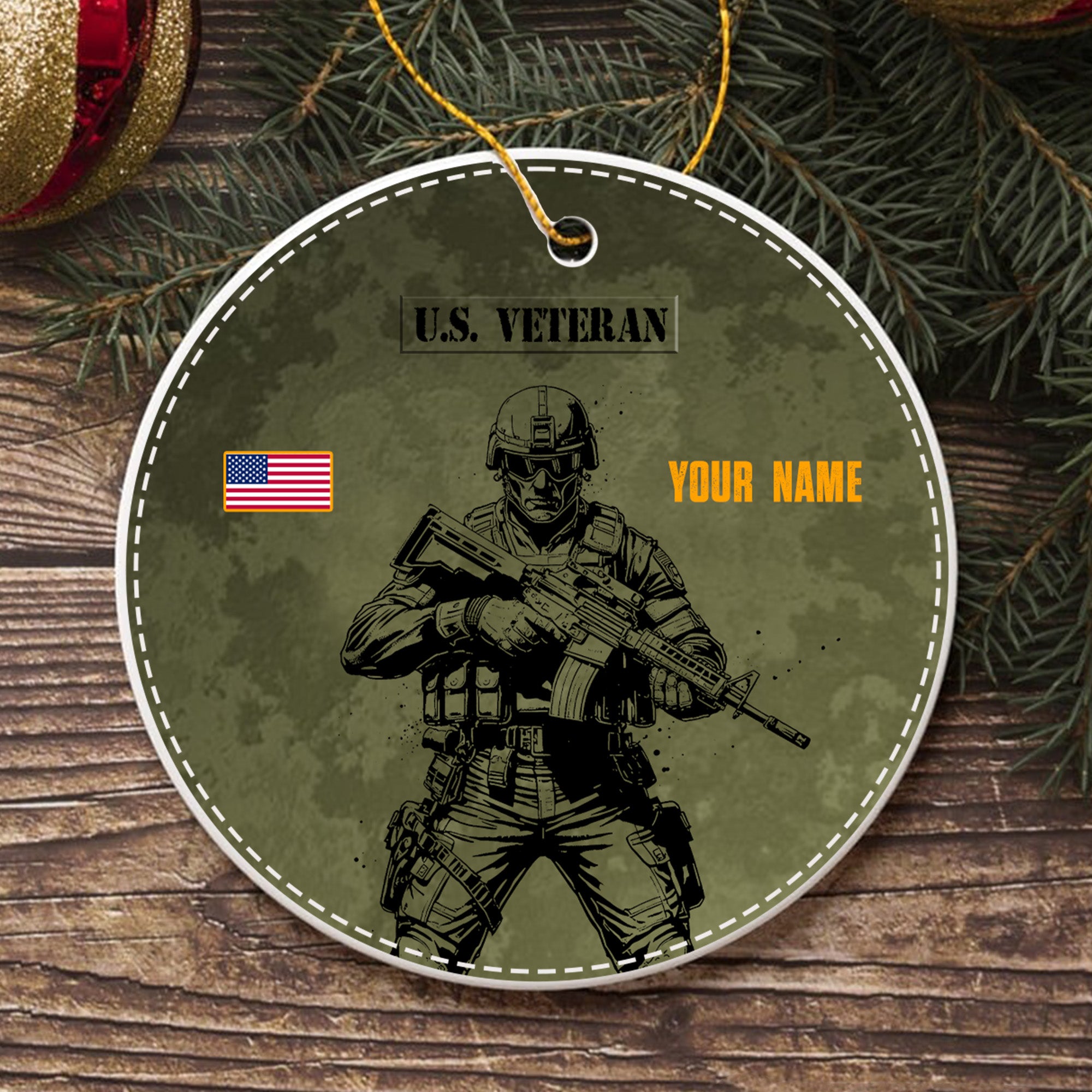 U.S. Veteran Proud DD-214 Personalized Ornament