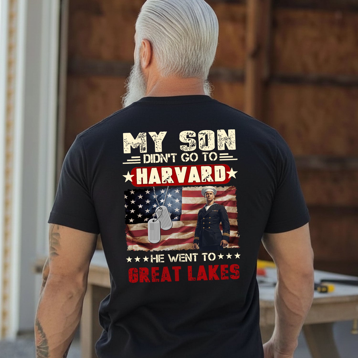 My Son Didn't Go to Harvard He Went to Great Lakes US Navy T-Shirt Secondary image