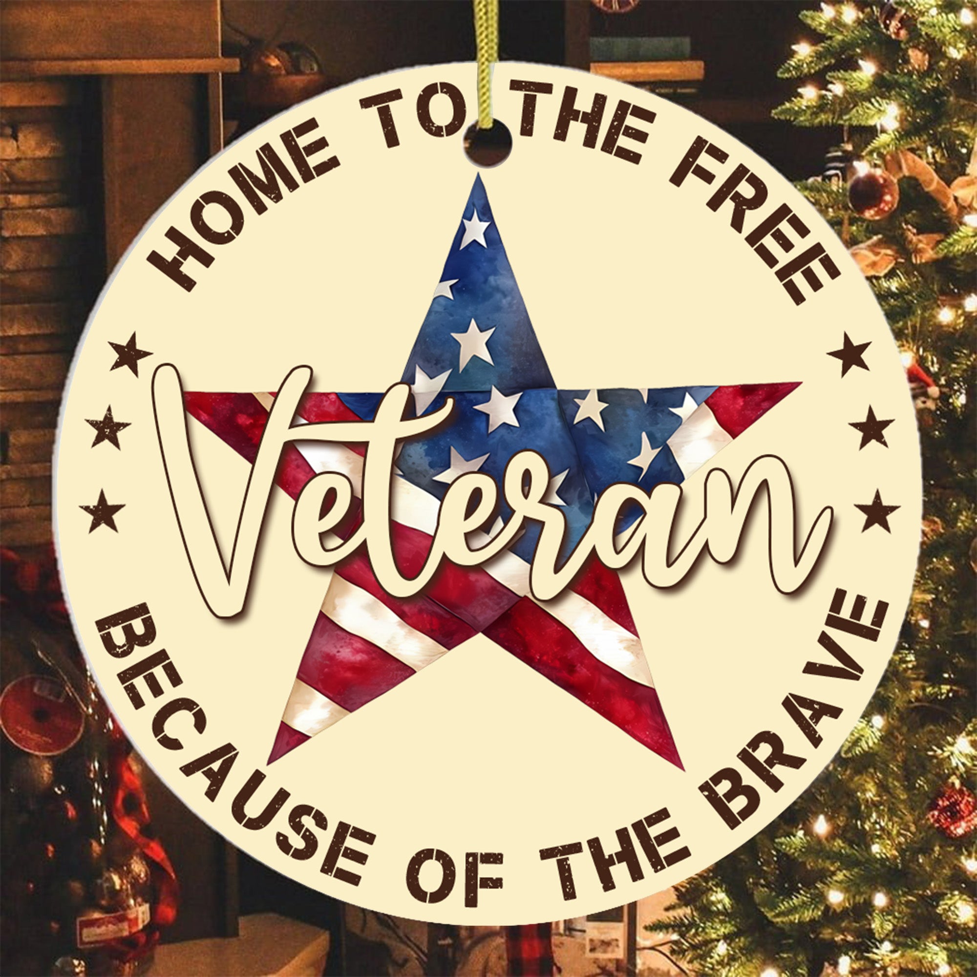 US Veteran All Branches Proudly Serving Ornament