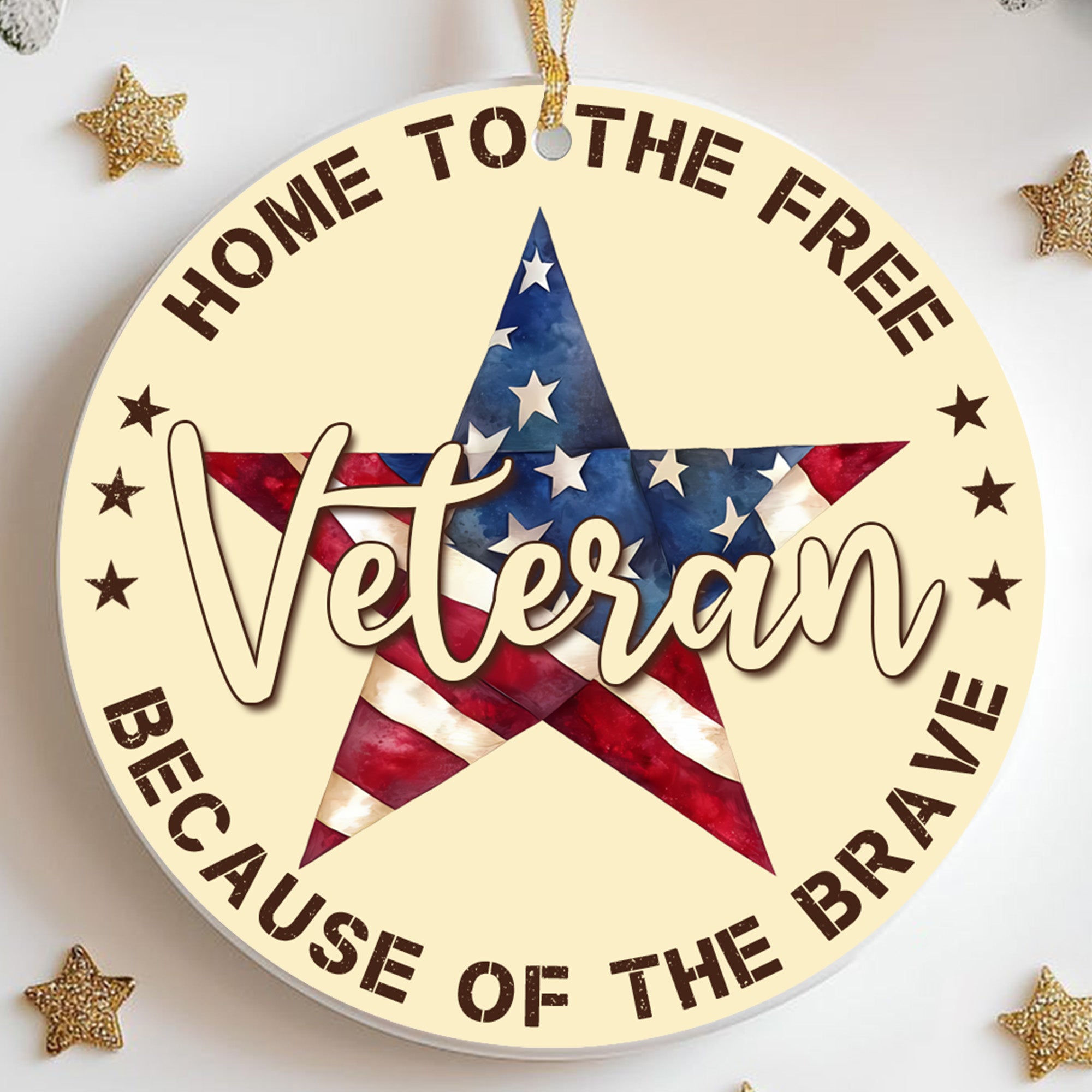 US Veteran All Branches Proudly Serving Ornament
