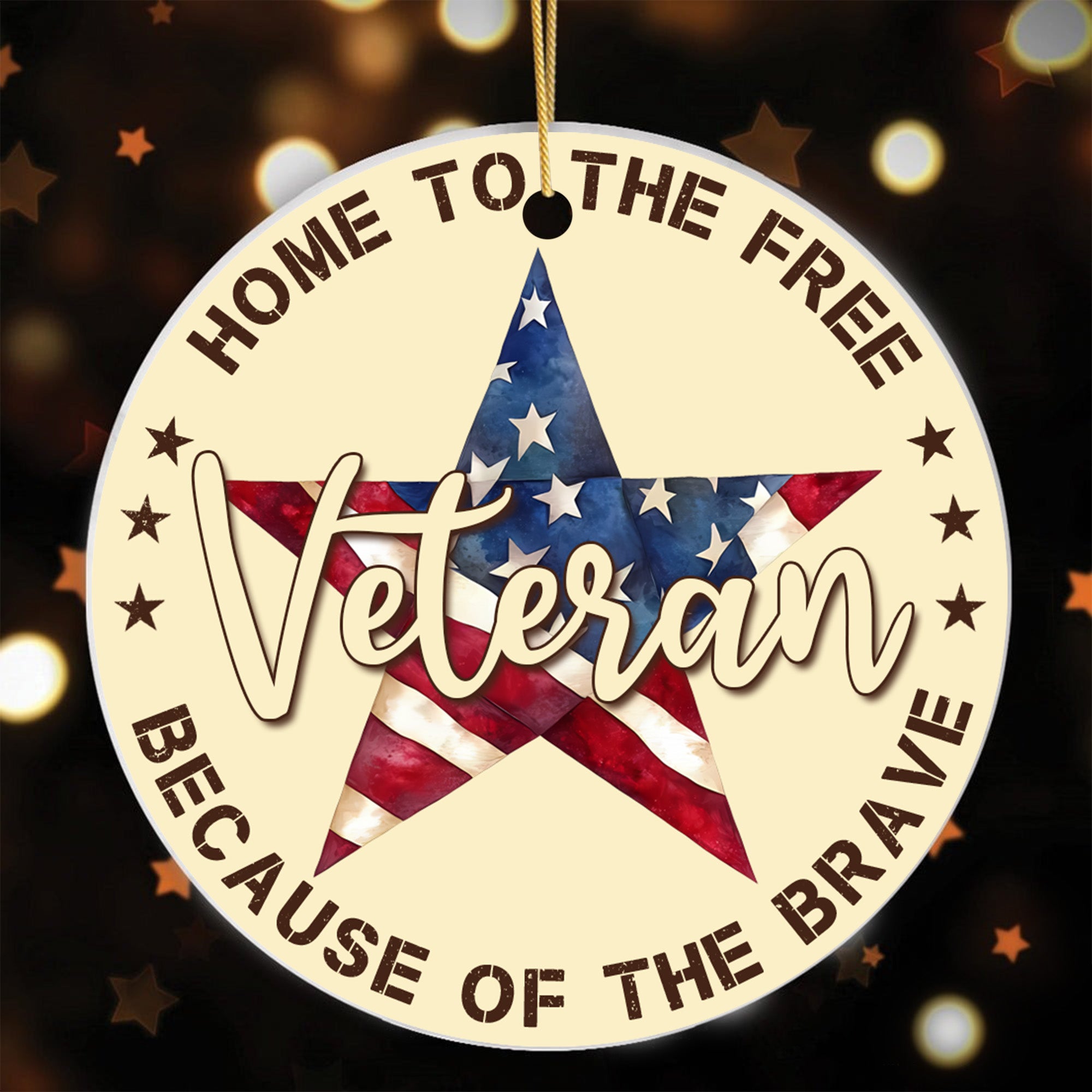 US Veteran All Branches Proudly Serving Ornament