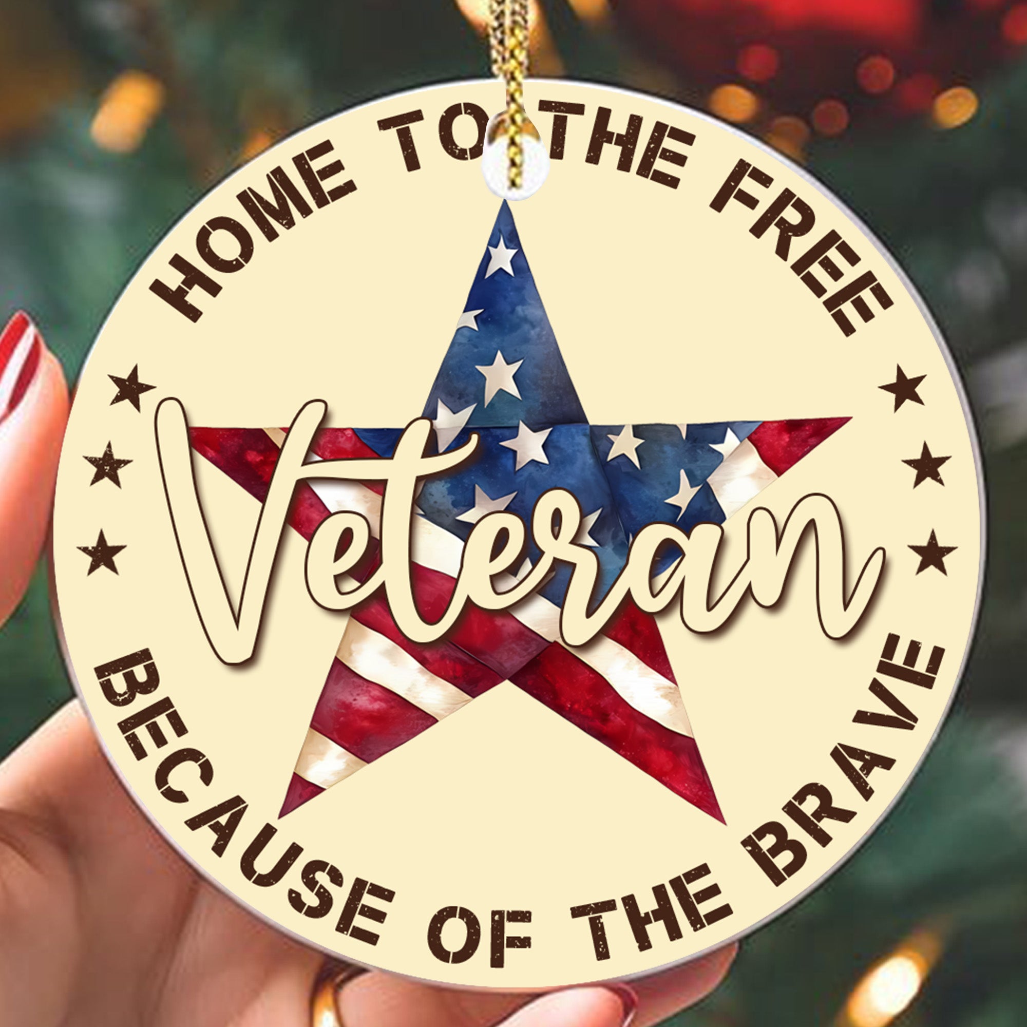 US Veteran All Branches Proudly Serving Ornament