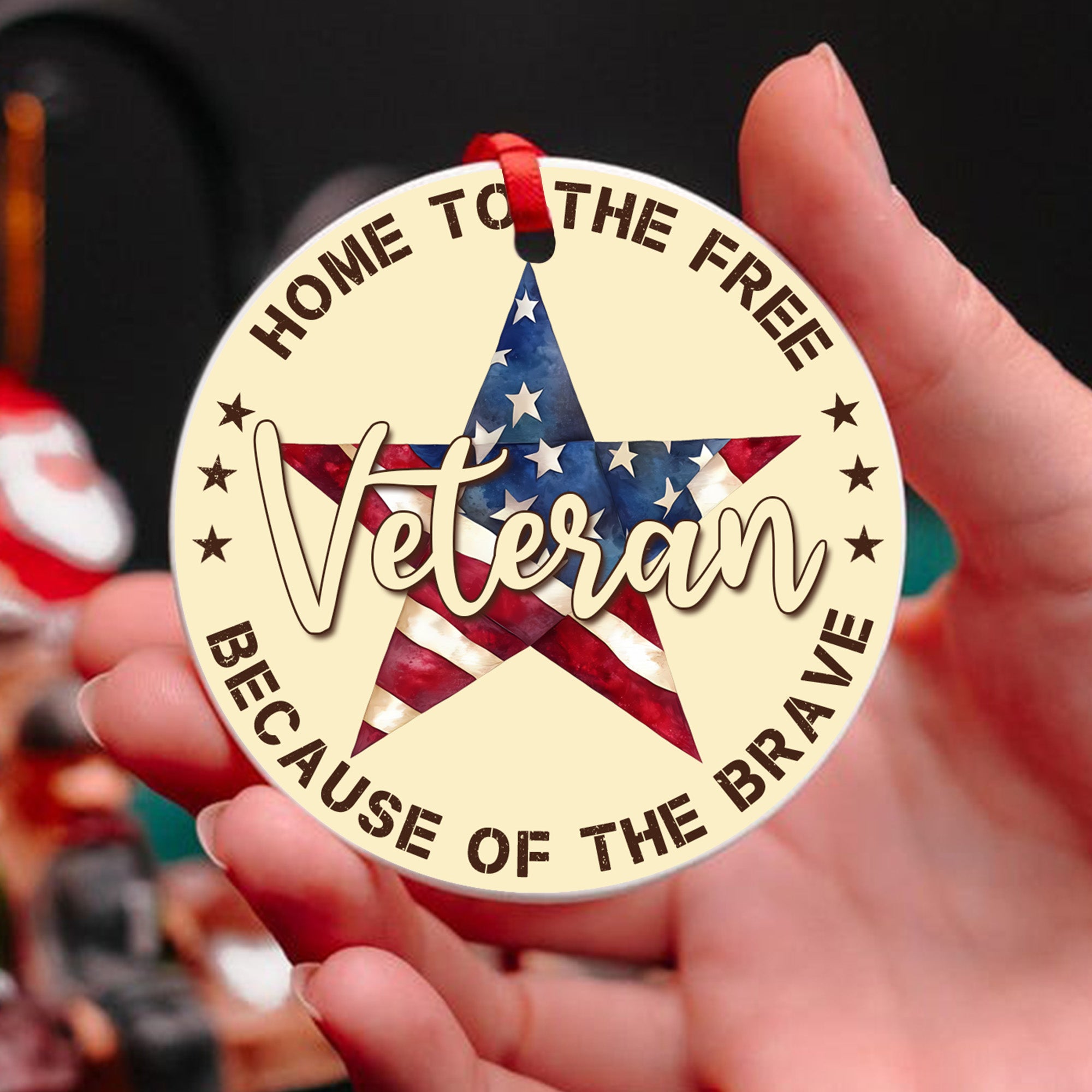 US Veteran All Branches Proudly Serving Ornament