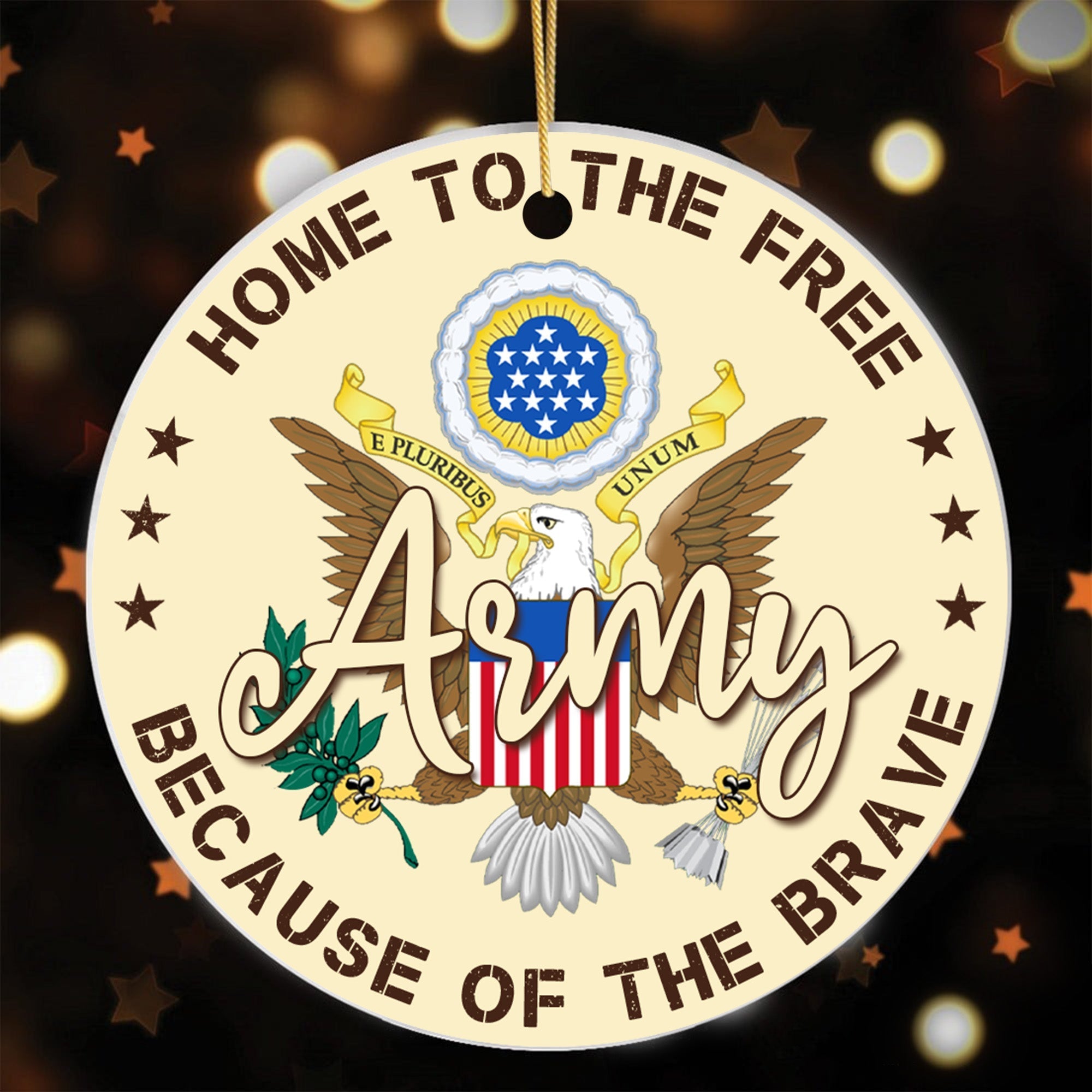 US Veteran All Branches Proudly Serving Ornament