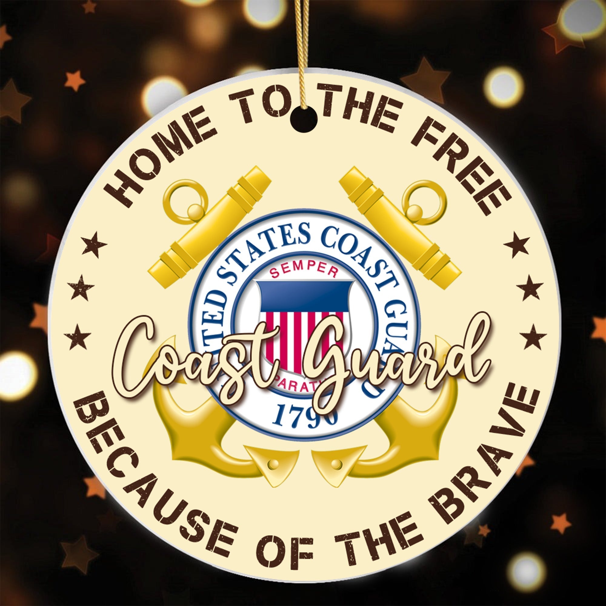 US Veteran All Branches Proudly Serving Ornament