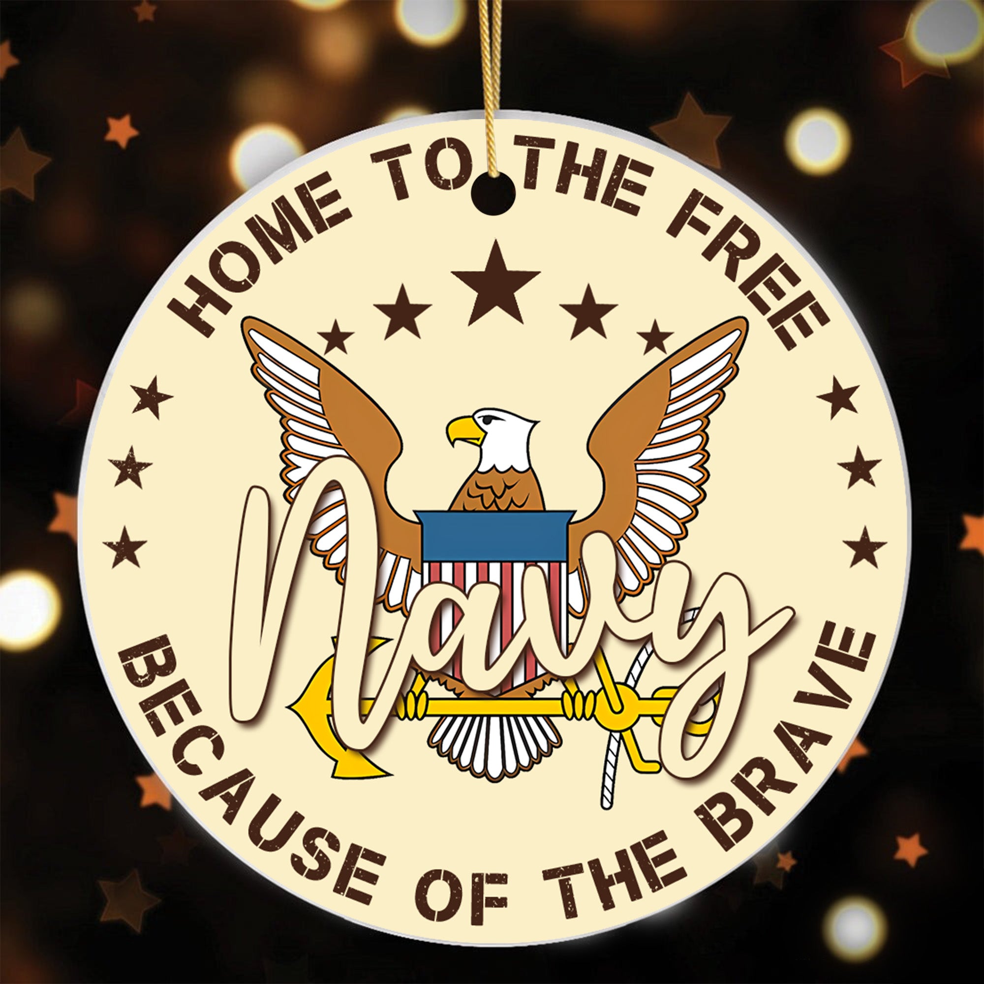 US Veteran All Branches Proudly Serving Ornament
