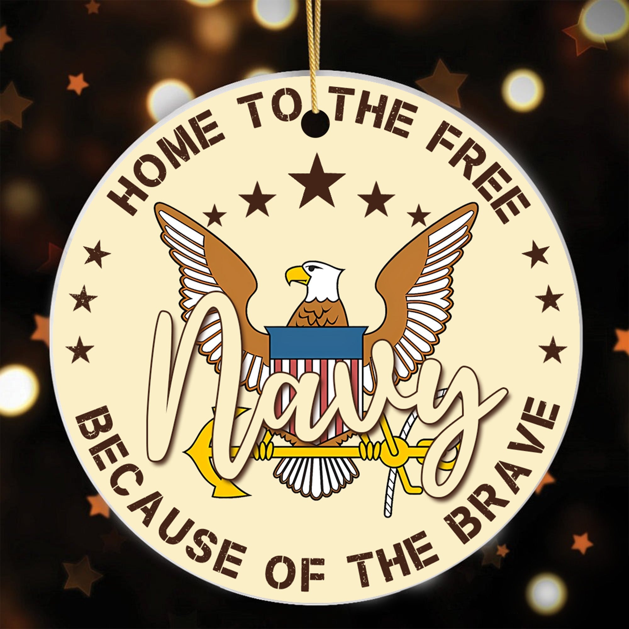 US Veteran All Branches Proudly Serving Ornament