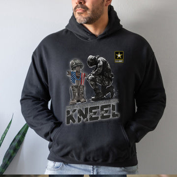 When the World Is Too Much to Stand Kneel U.S Veteran Christian Jesus Military Hoodie