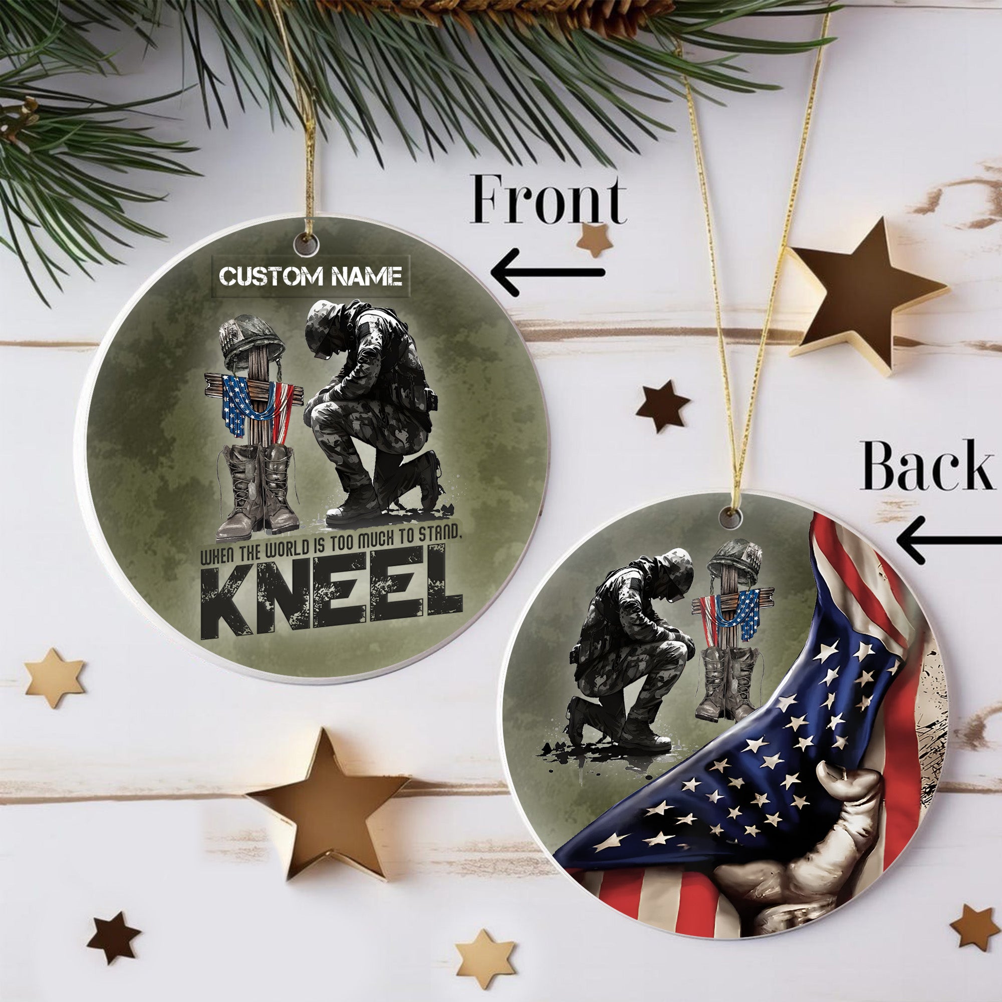 U.S. Veteran Faithful Service Personalized Ornament