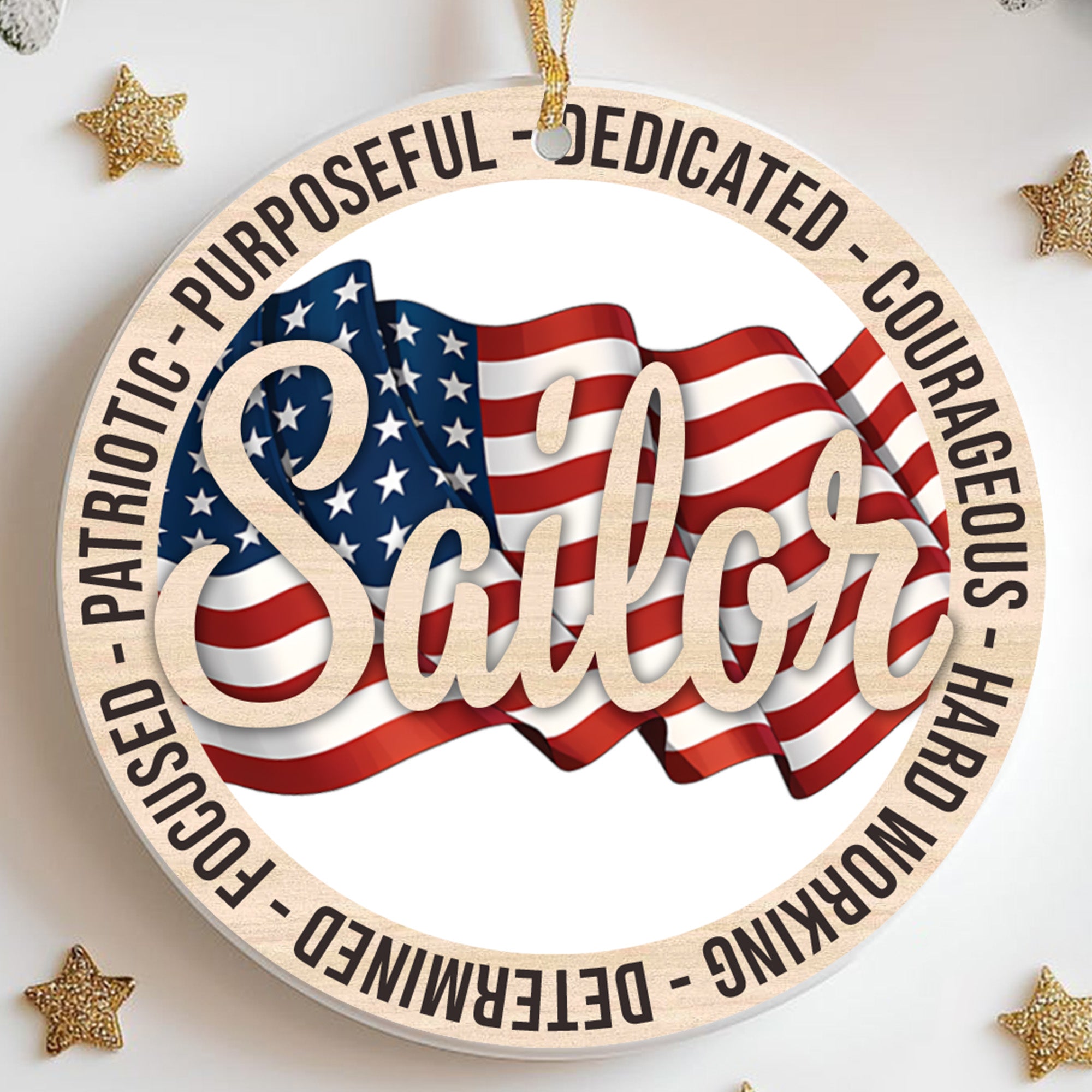 US Veteran Proudly Dedicated Military Ornament Secondary image
