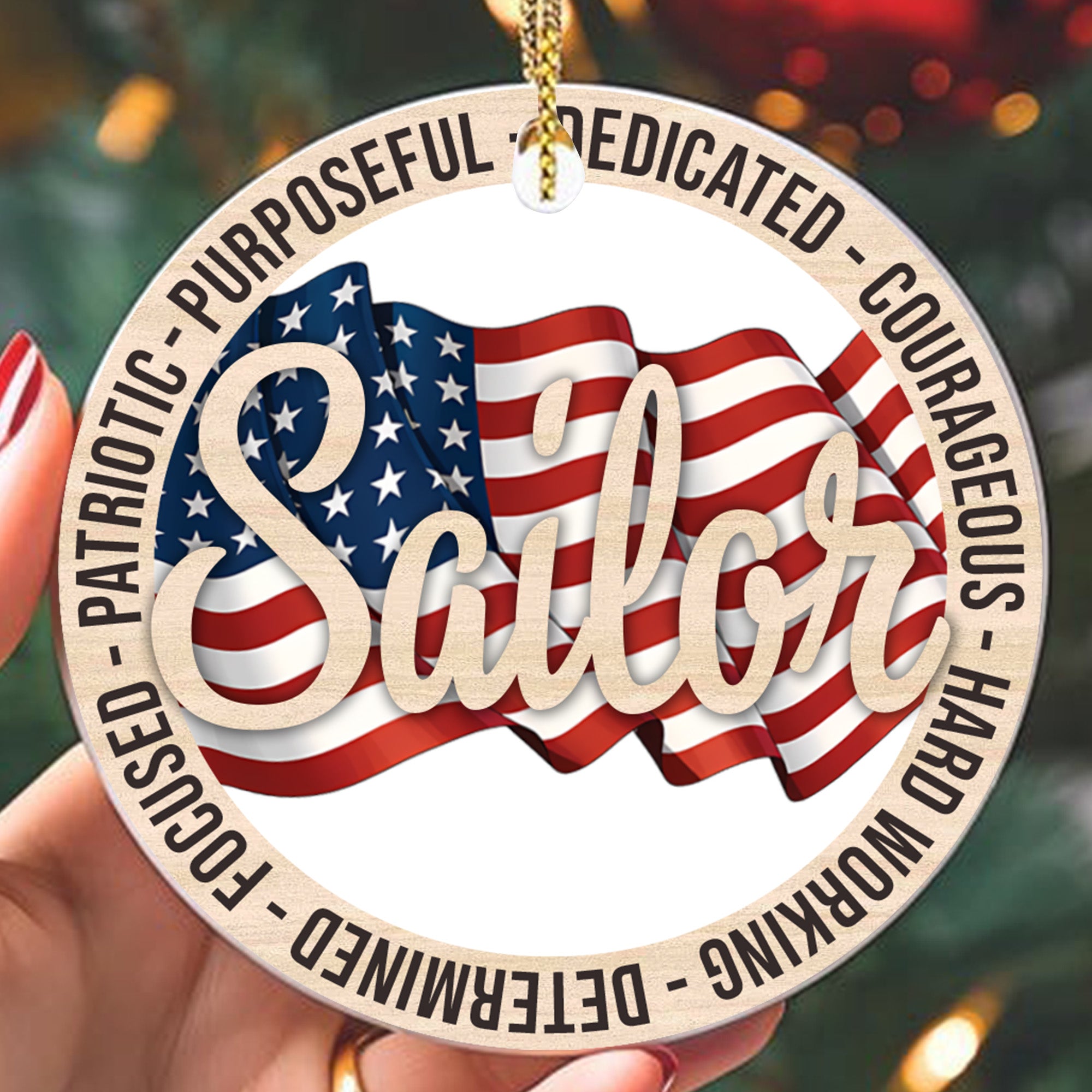 US Veteran Proudly Dedicated Military Ornament