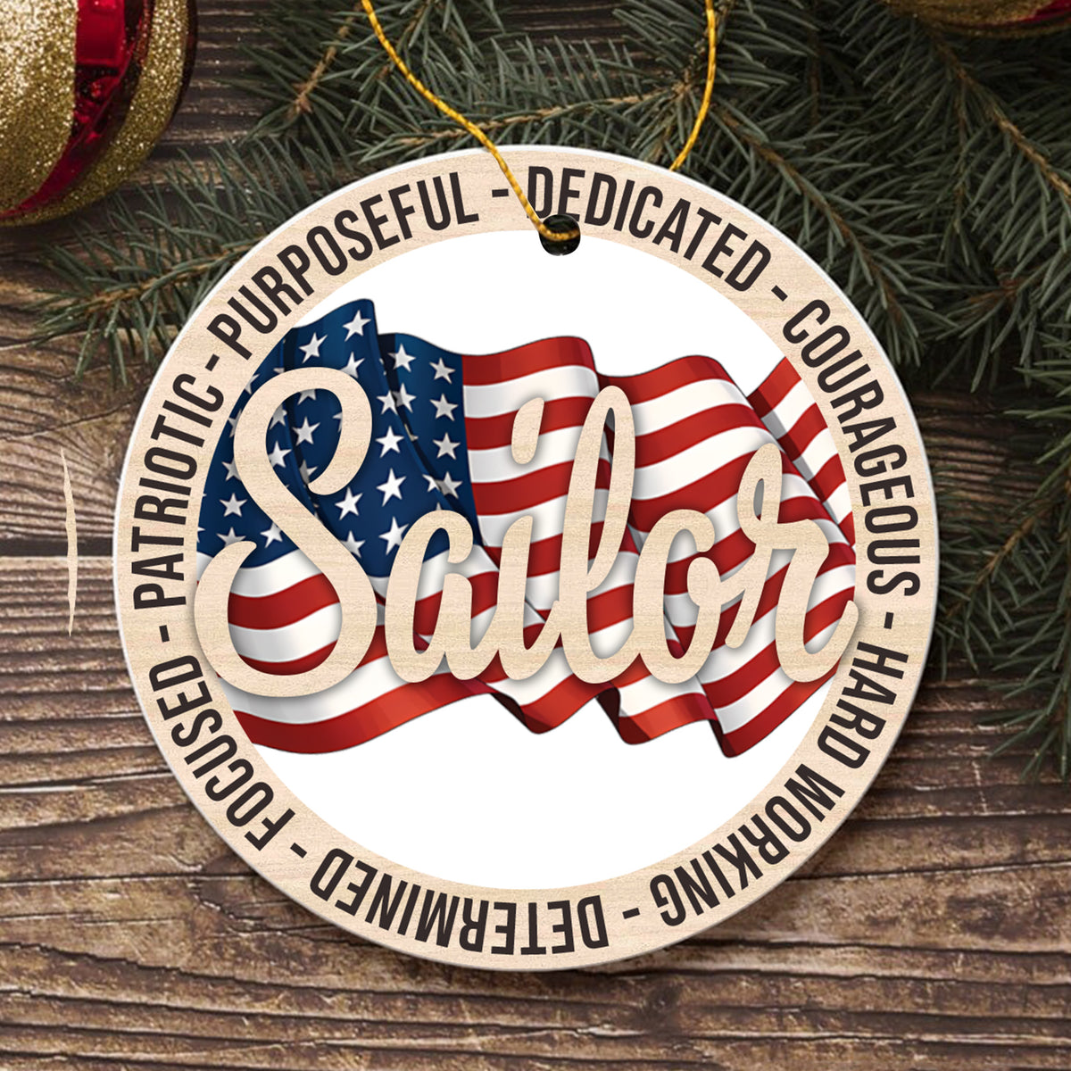 US Veteran Proudly Dedicated Military Ornament