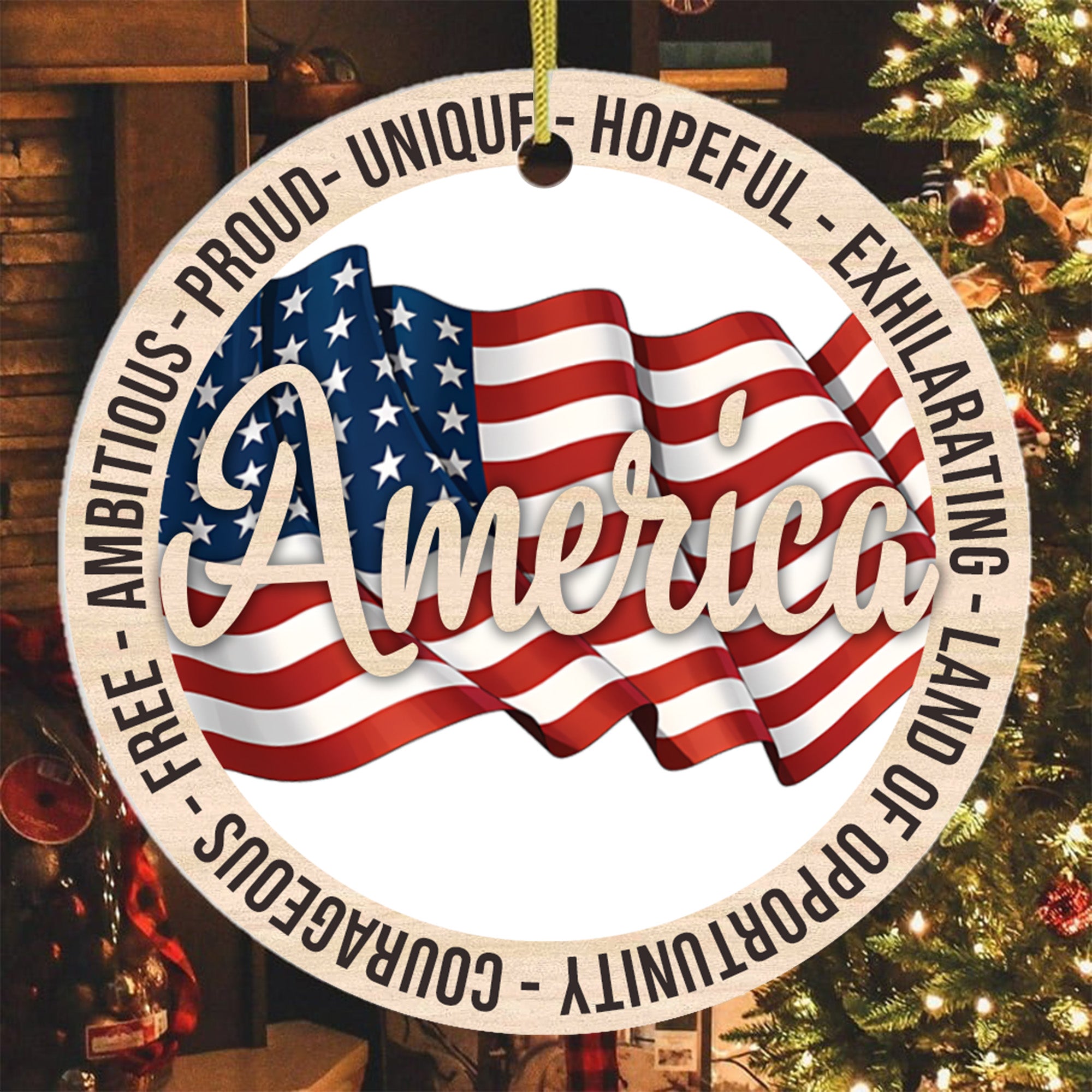 US Veteran Proudly Dedicated Military Ornament