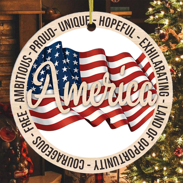 US Veteran Proudly Dedicated Military Ornament