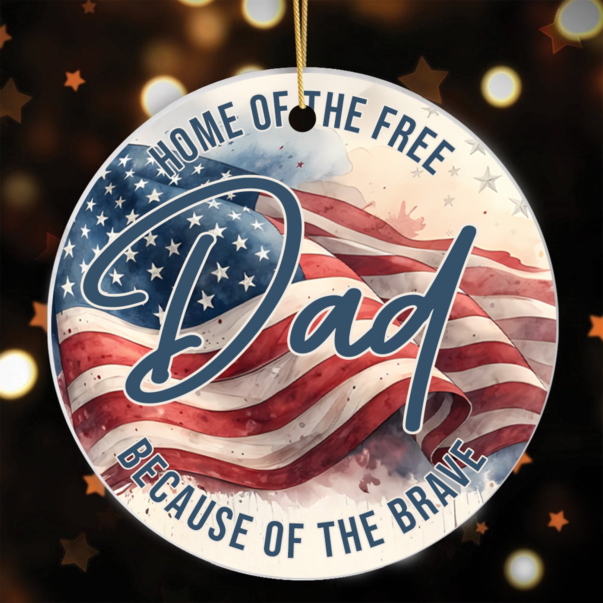 Brave Veterans American Flag Personalized Ornament