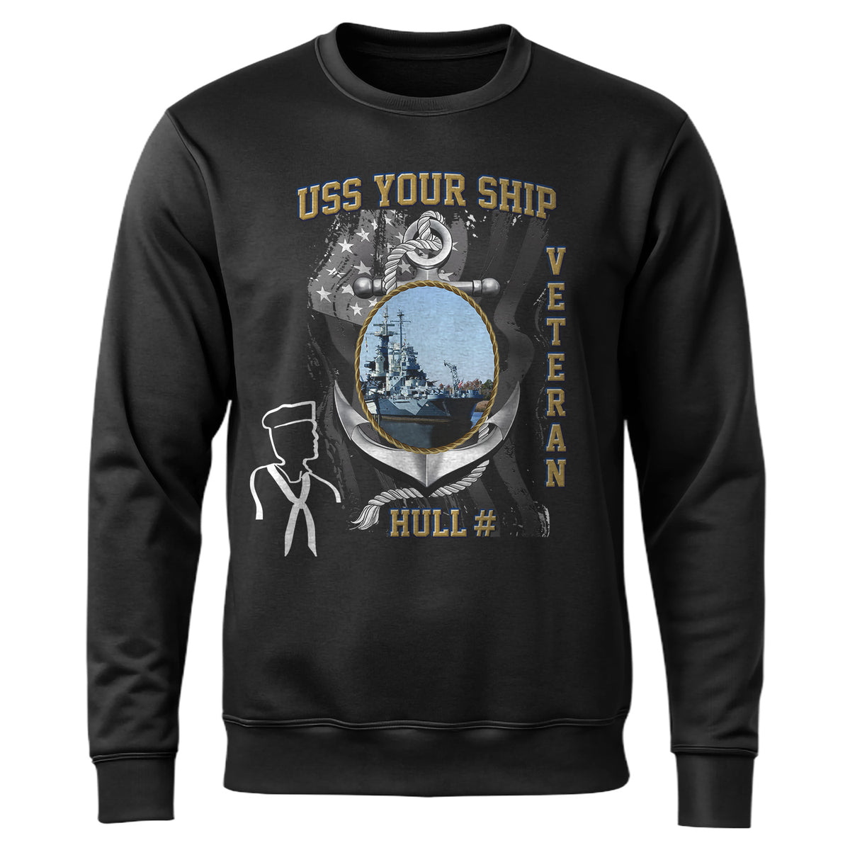 US Navy USS Your Ship Personalized Sweatshirt Main image