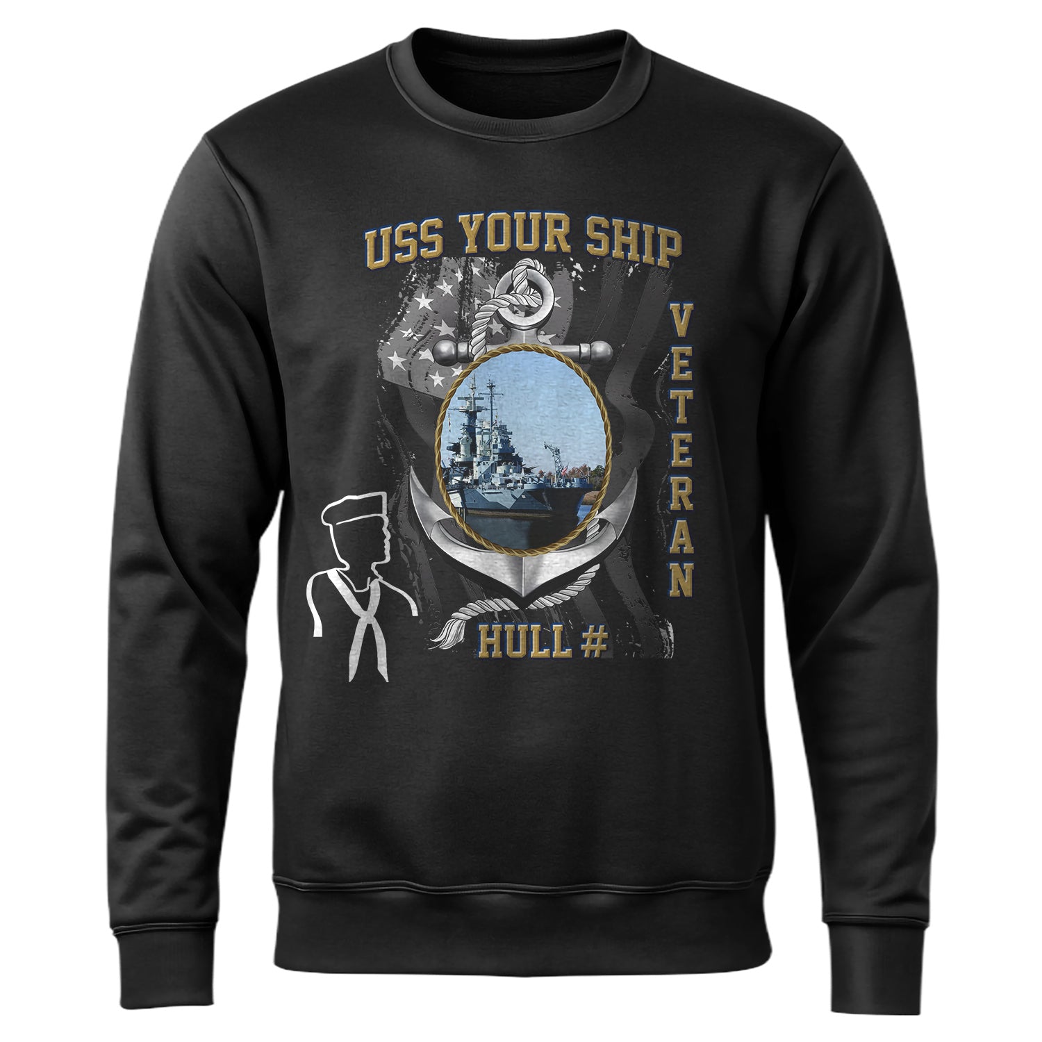 US Navy USS Your Ship Personalized Sweatshirt