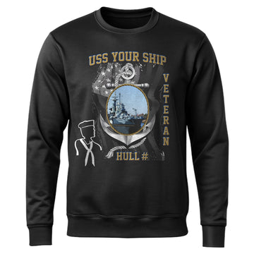 US Navy USS Your Ship Personalized Sweatshirt
