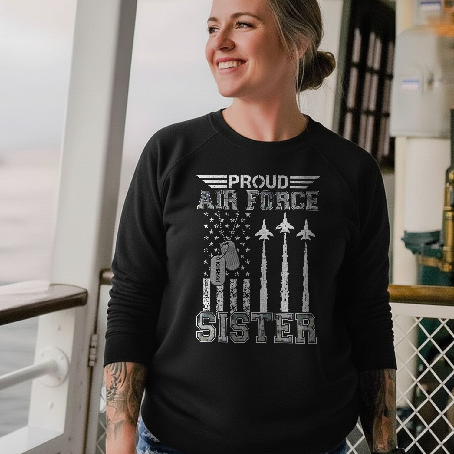 Proud Air Force Mom US Air Personalized Sweatshirt Secondary image