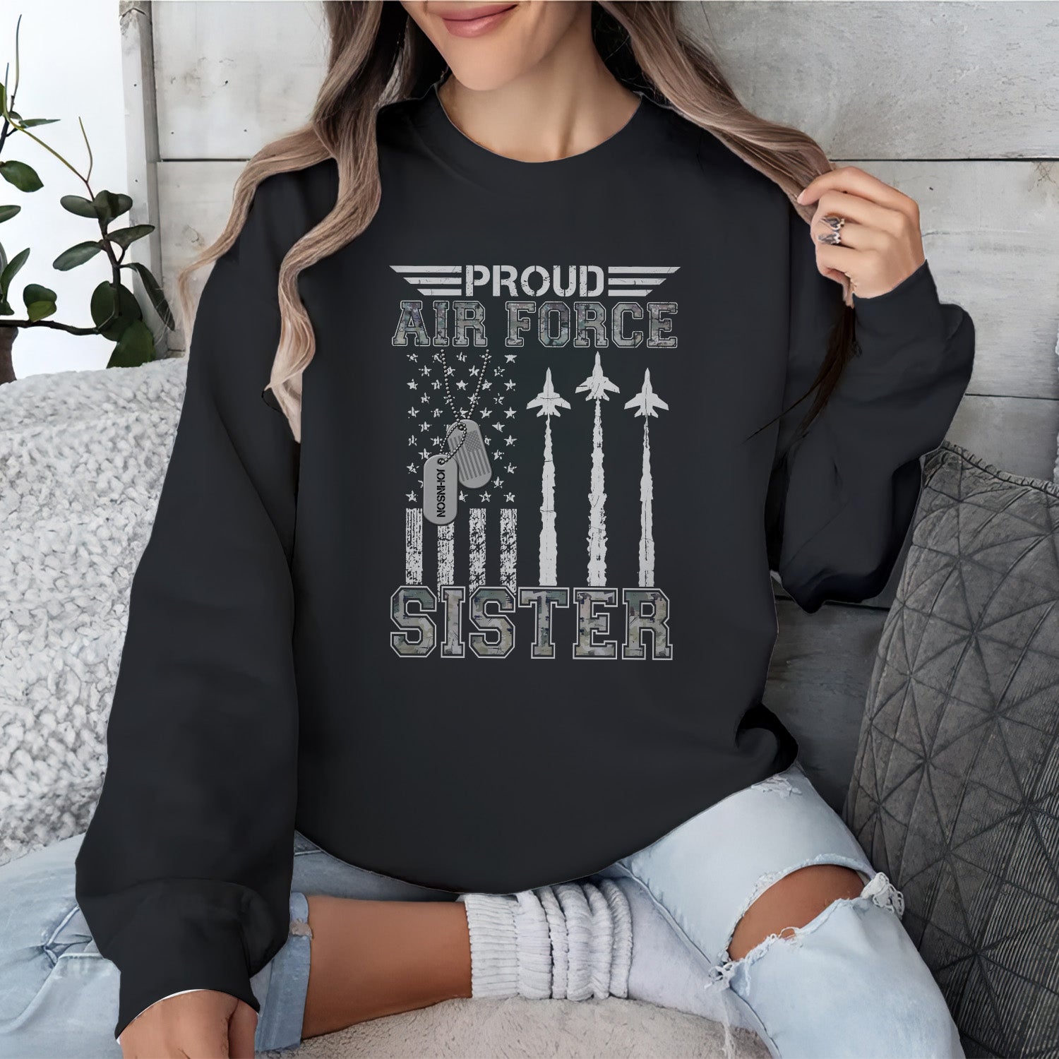 Proud Air Force Mom US Air Personalized Sweatshirt