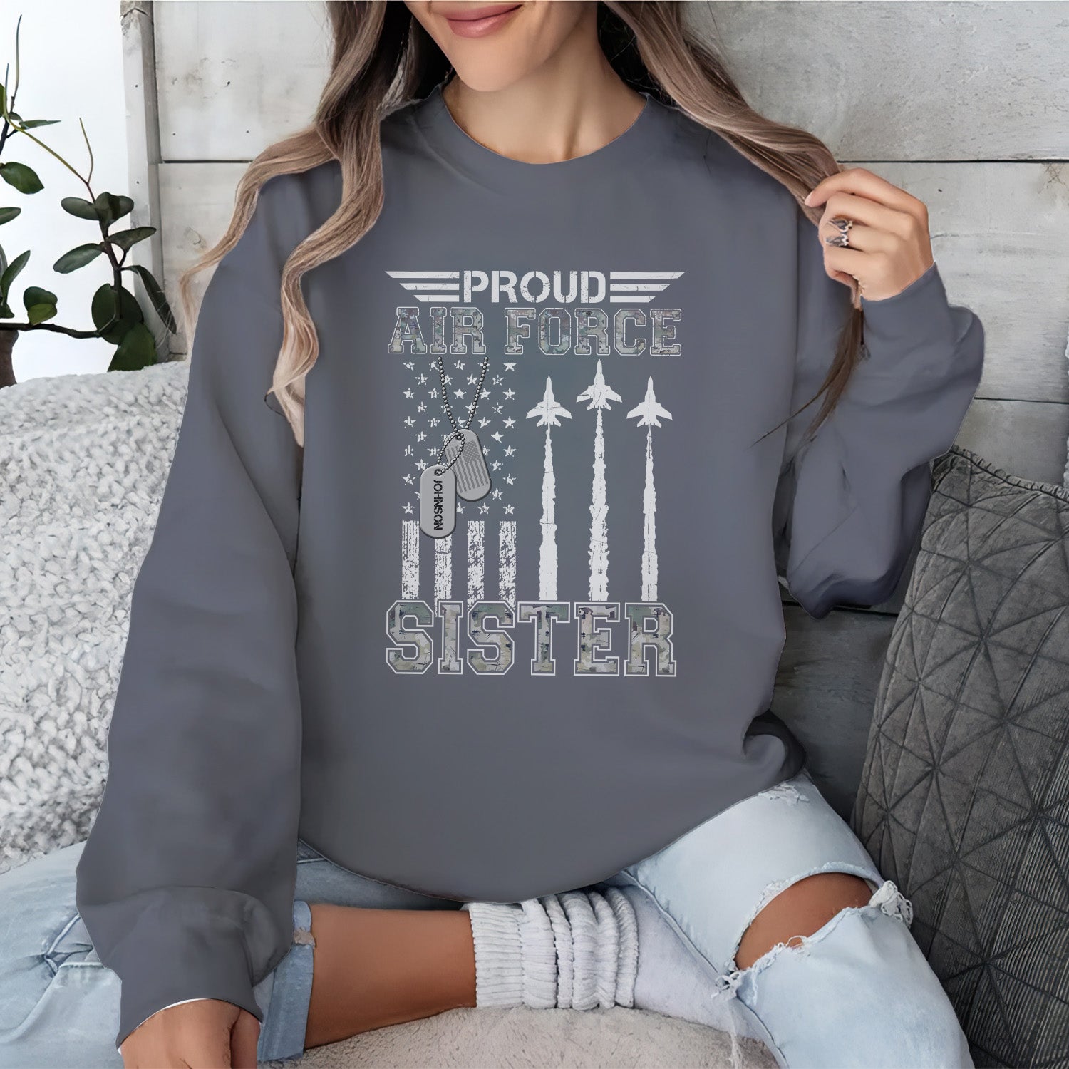 Proud Air Force Mom US Air Personalized Sweatshirt