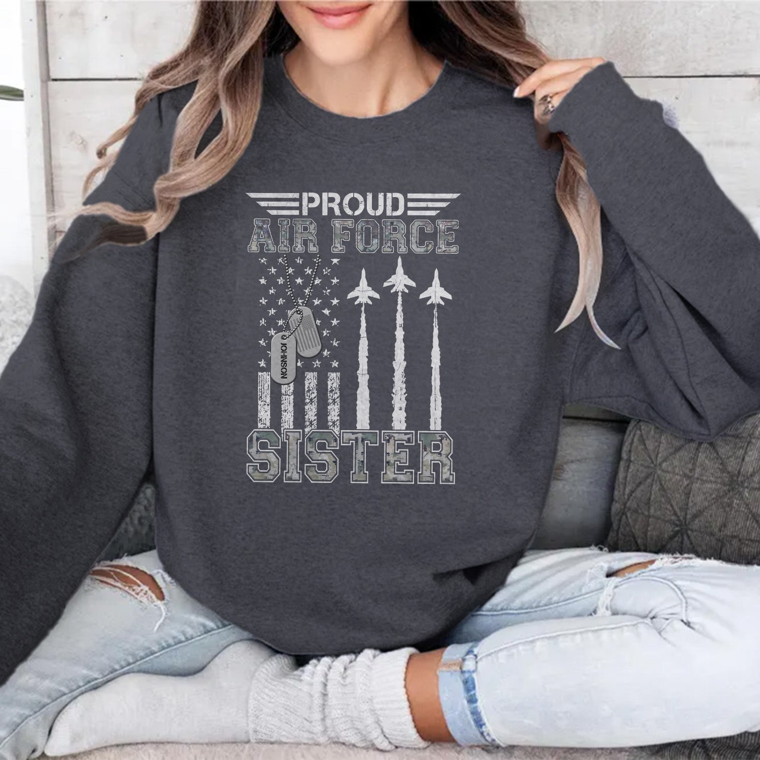 Proud Air Force Mom US Air Personalized Sweatshirt