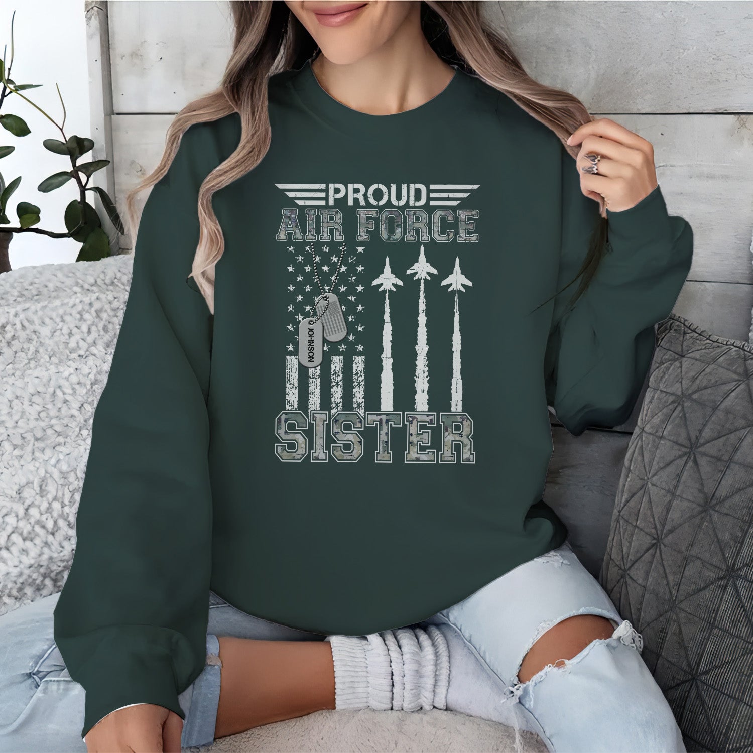 Proud Air Force Mom US Air Personalized Sweatshirt