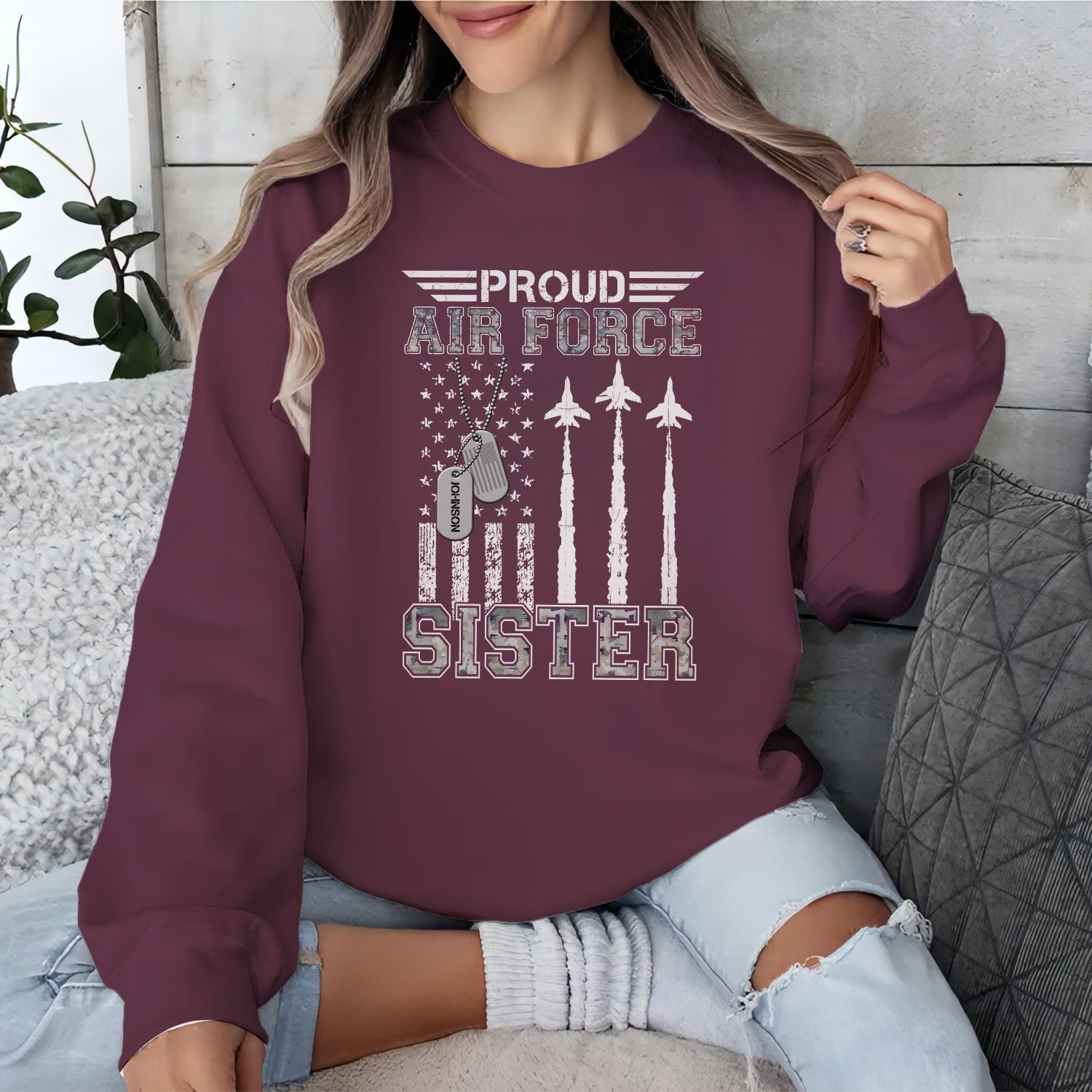Proud Air Force Mom US Air Personalized Sweatshirt