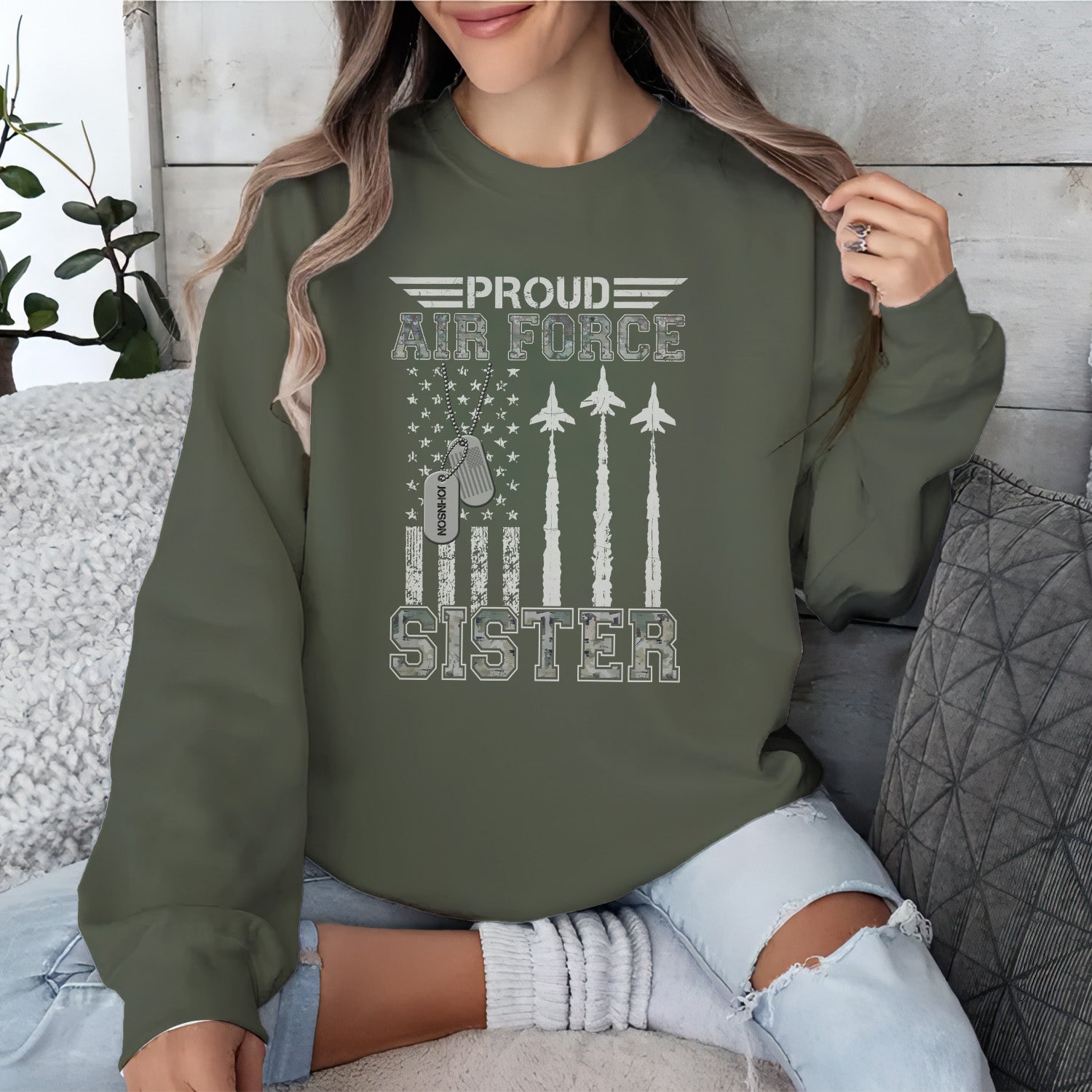 Proud Air Force Mom US Air Personalized Sweatshirt